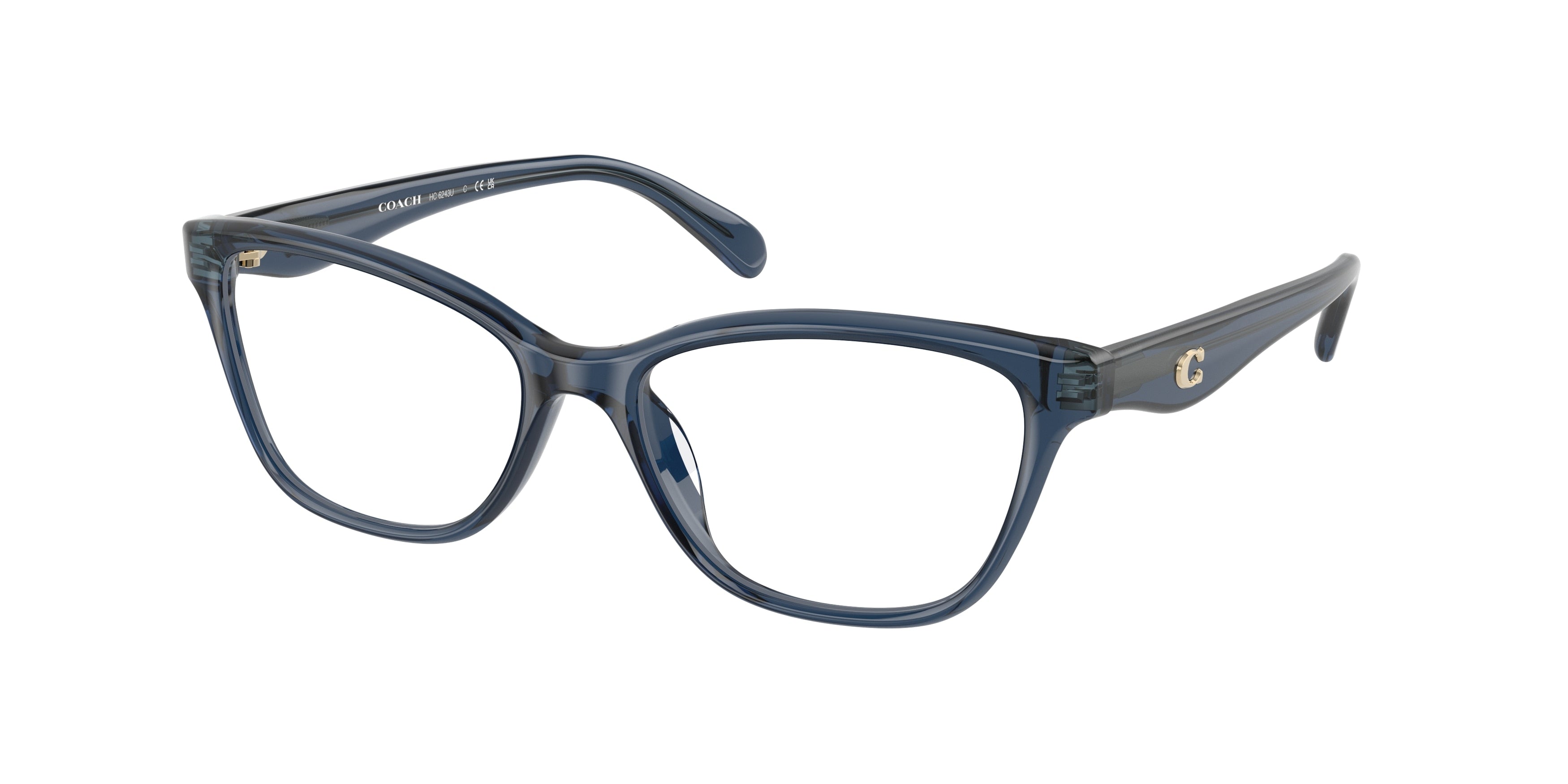 Coach HC6243U Pillow Eyeglasses  5846-Transparent Blue 53-140-16 - Color Map Blue