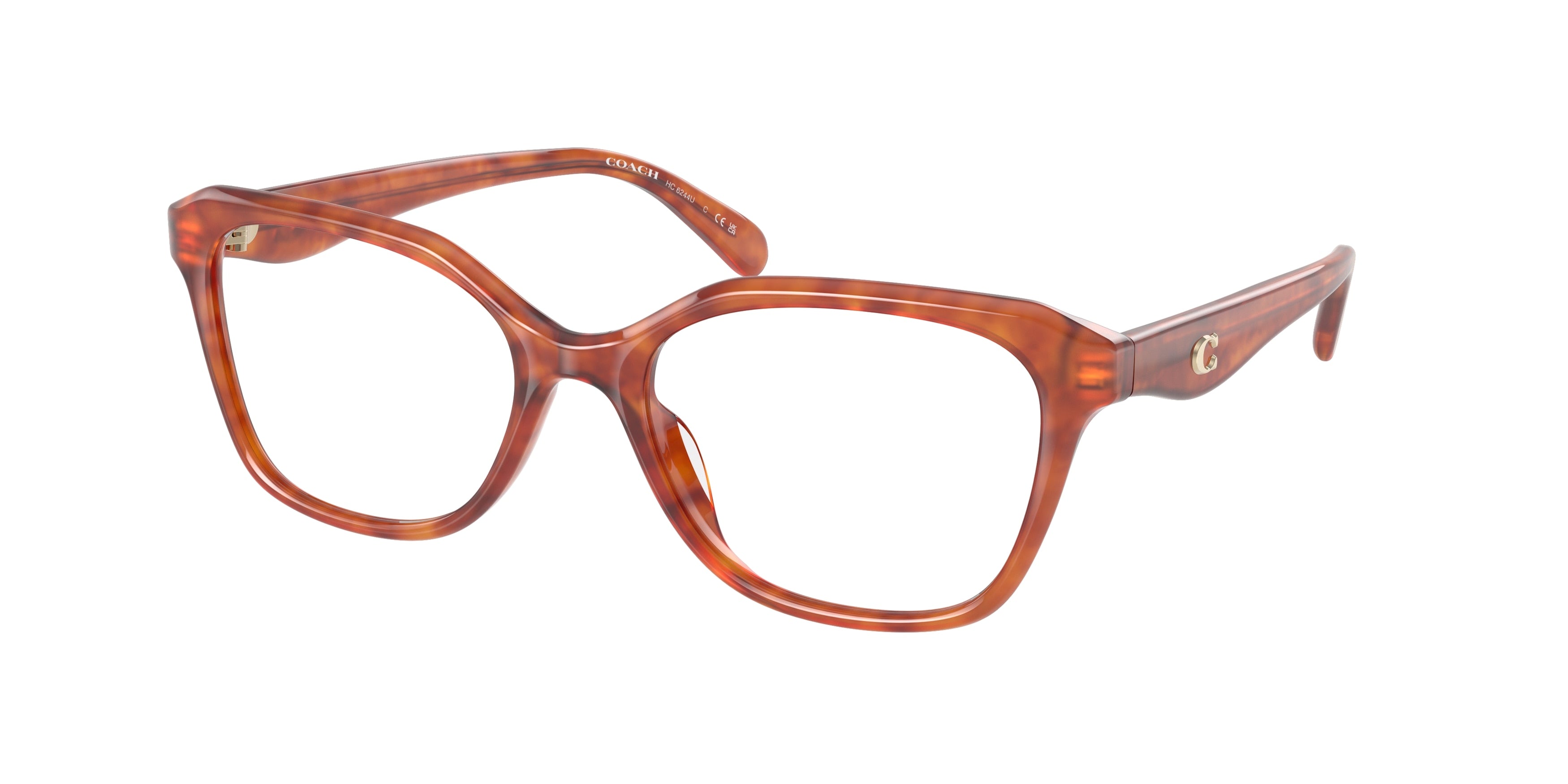 Coach CY043 HC6244U Pillow Eyeglasses  5774-Caramel Tortoise 54-140-18 - Color Map Tortoise