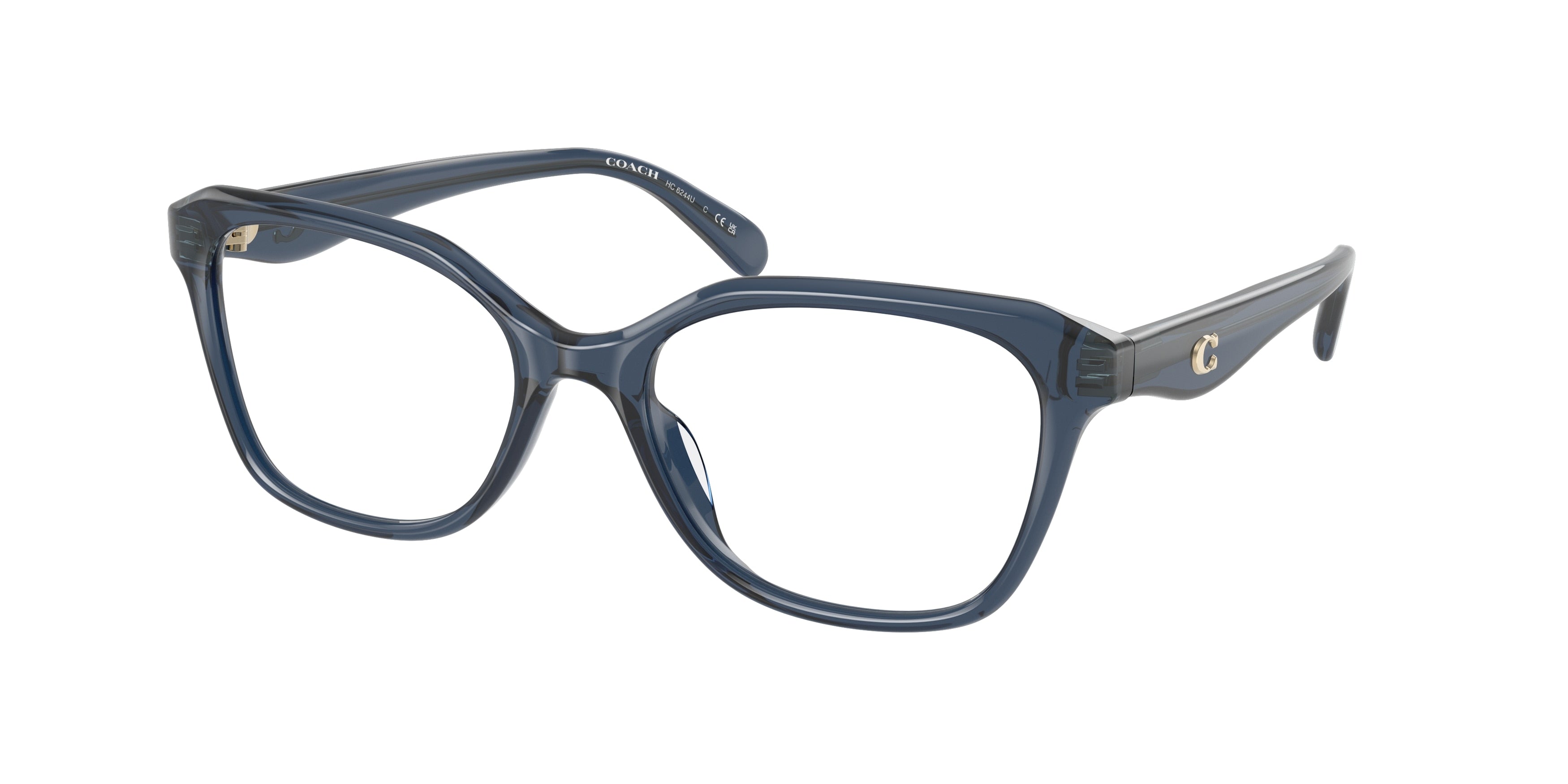 Coach CY043 HC6244U Pillow Eyeglasses  5846-Transparent Blue 54-140-18 - Color Map Blue
