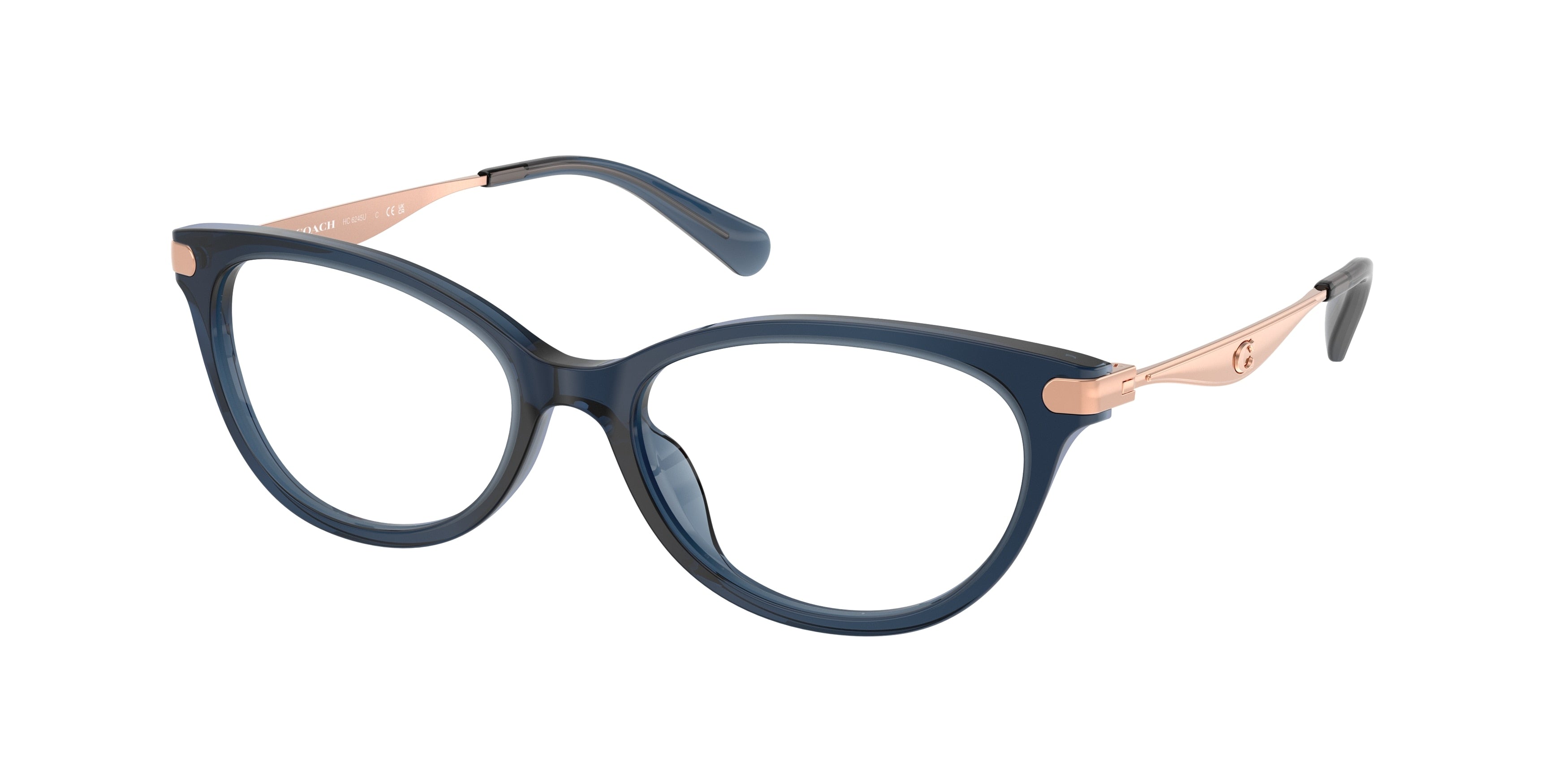 Coach HC6245U Pillow Eyeglasses  5846-Transparent Blue 53-140-17 - Color Map Blue