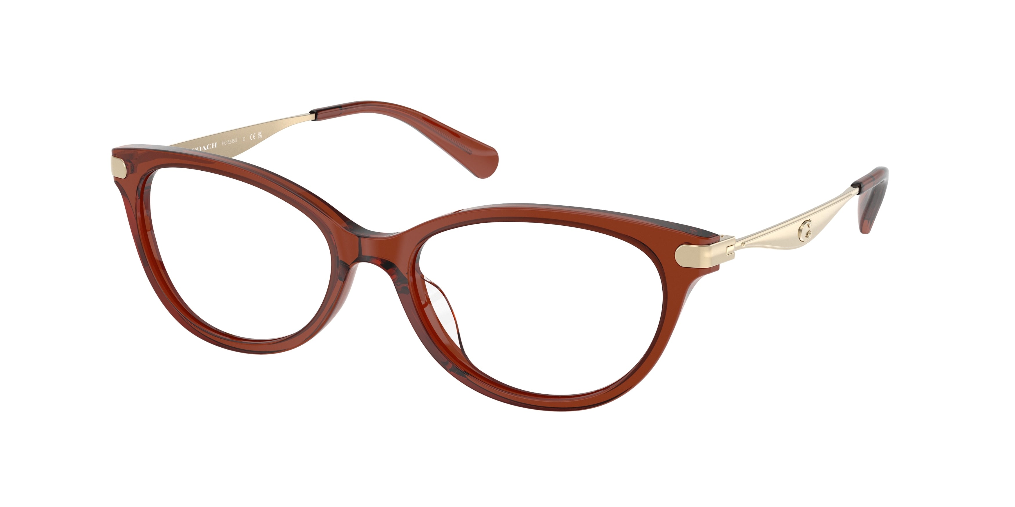 Coach HC6245U Pillow Eyeglasses  5847-Transparent Brown 53-140-17 - Color Map Brown