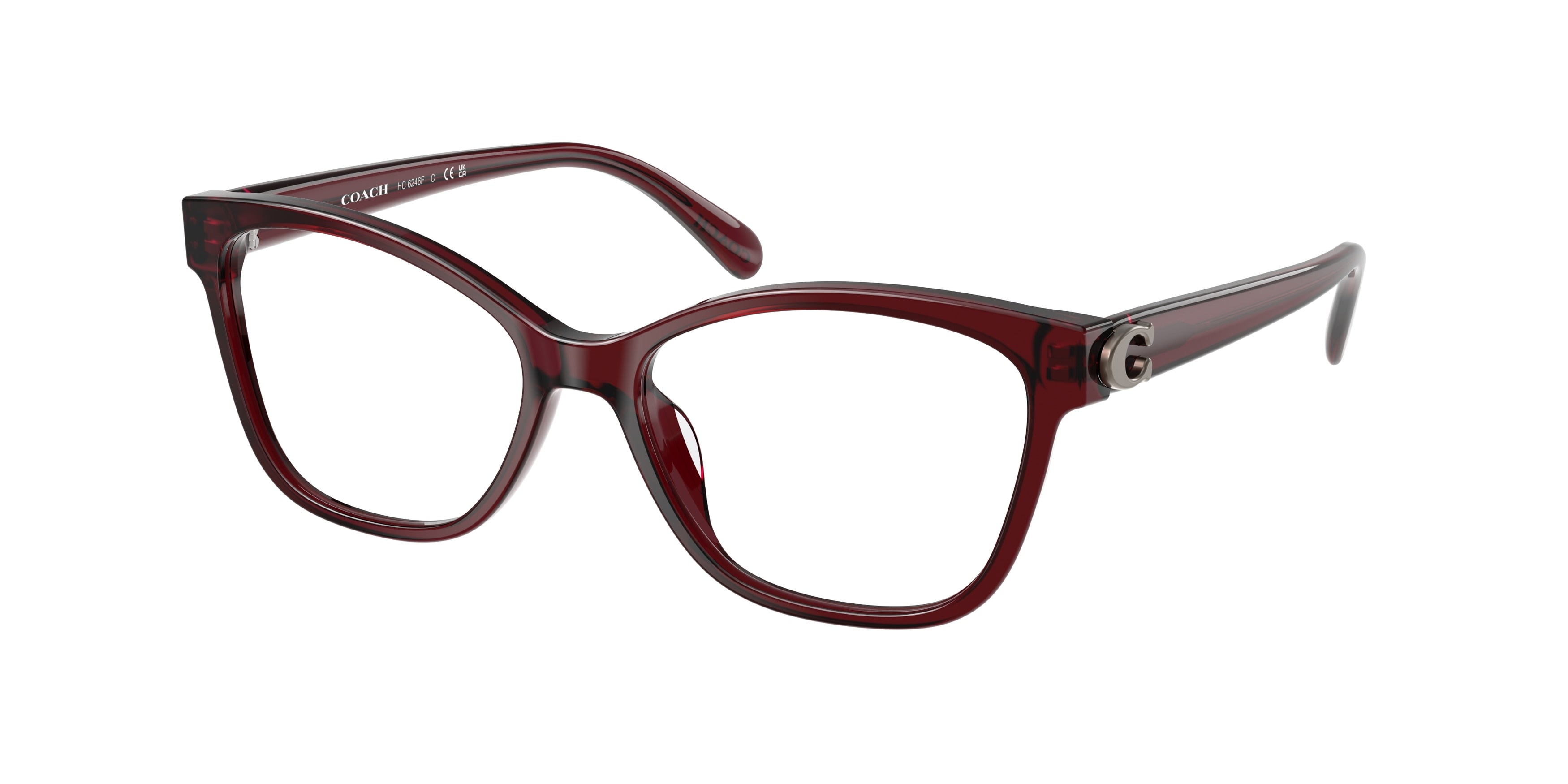 Coach HC6246F Butterfly Eyeglasses  5393-Milky Burgundy 56-145-15 - Color Map Red