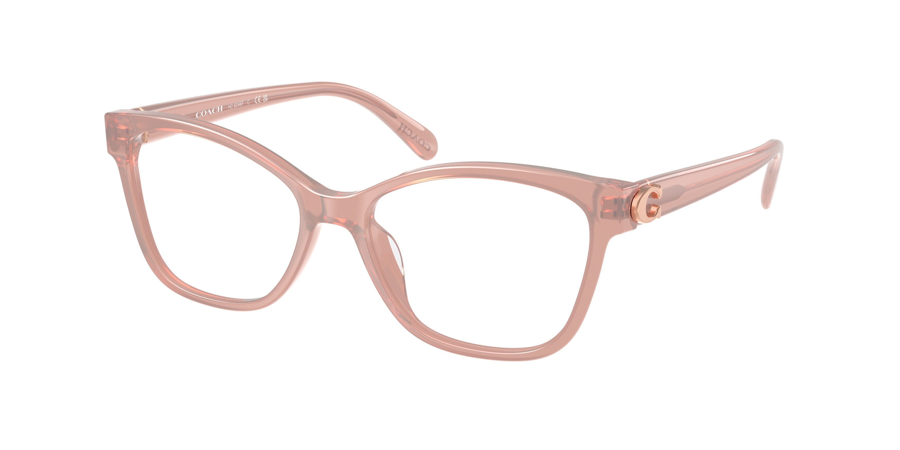 Coach HC6246F Butterfly Eyeglasses  5839-Milky Buff 56-145-15 - Color Map Pink
