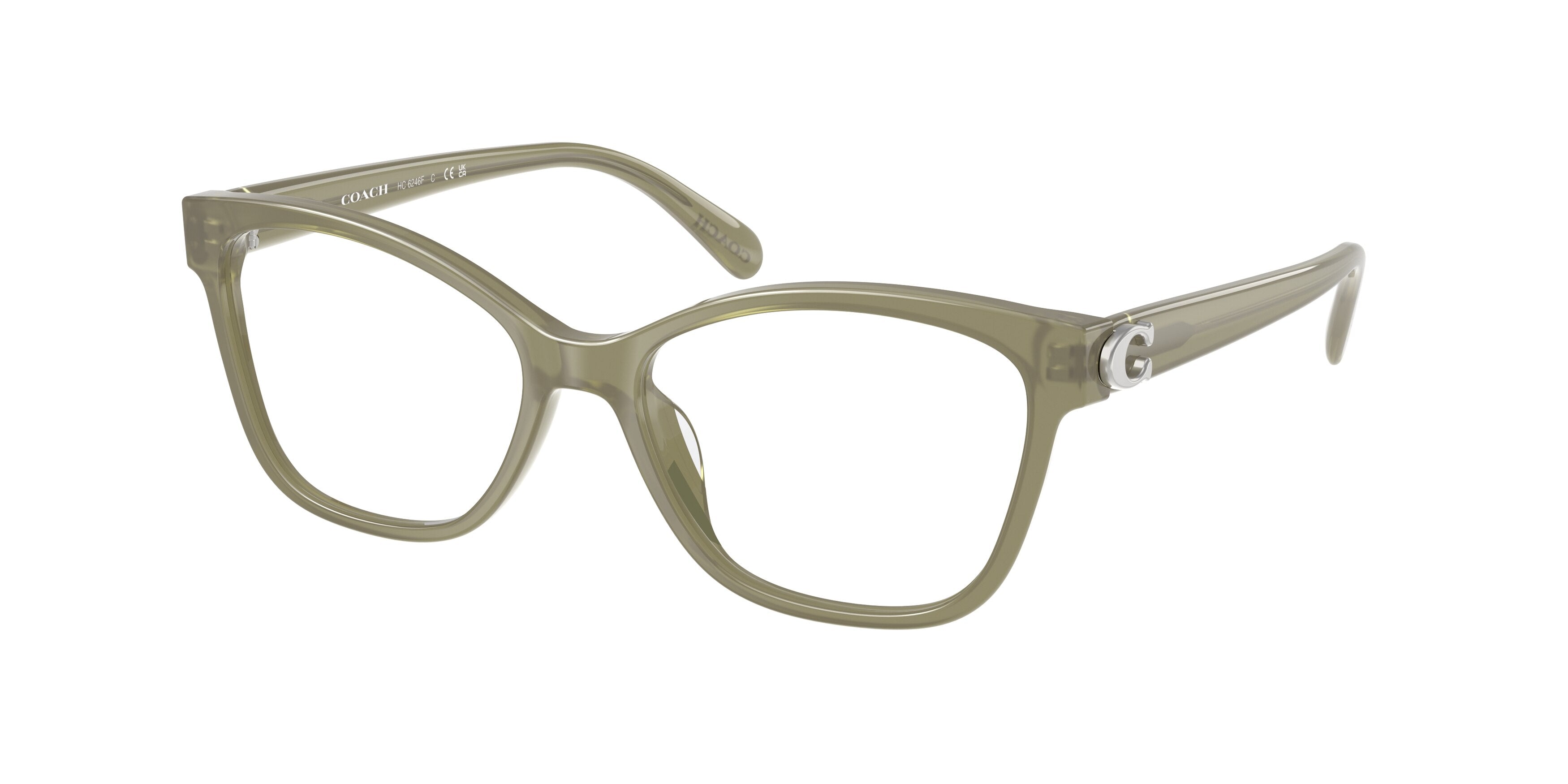 Coach HC6246F Butterfly Eyeglasses  5840-Milky Moss 56-145-15 - Color Map Green