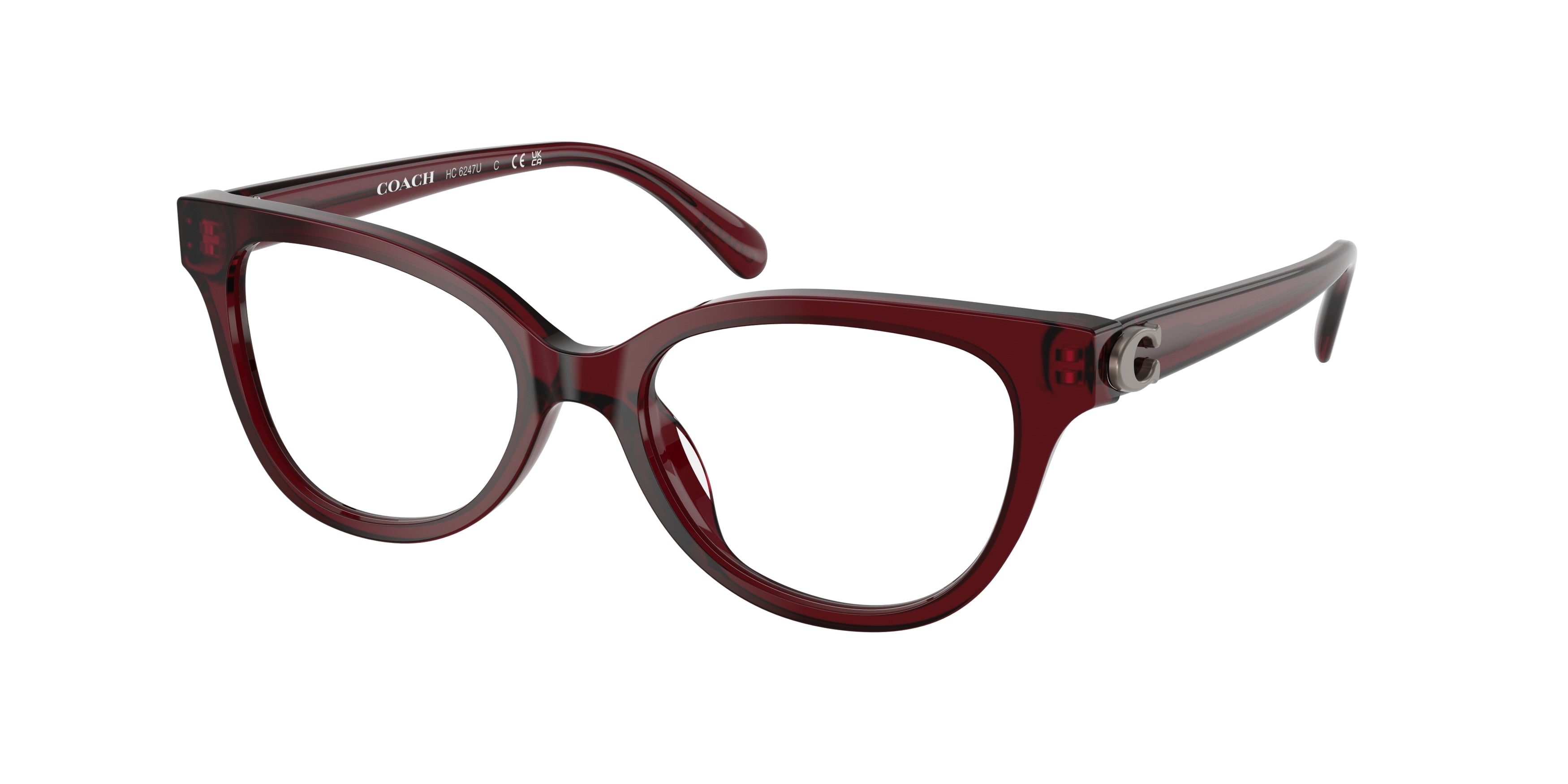 Coach HC6247U Pillow Eyeglasses  5393-Milky Burgundy 51-140-17 - Color Map Red