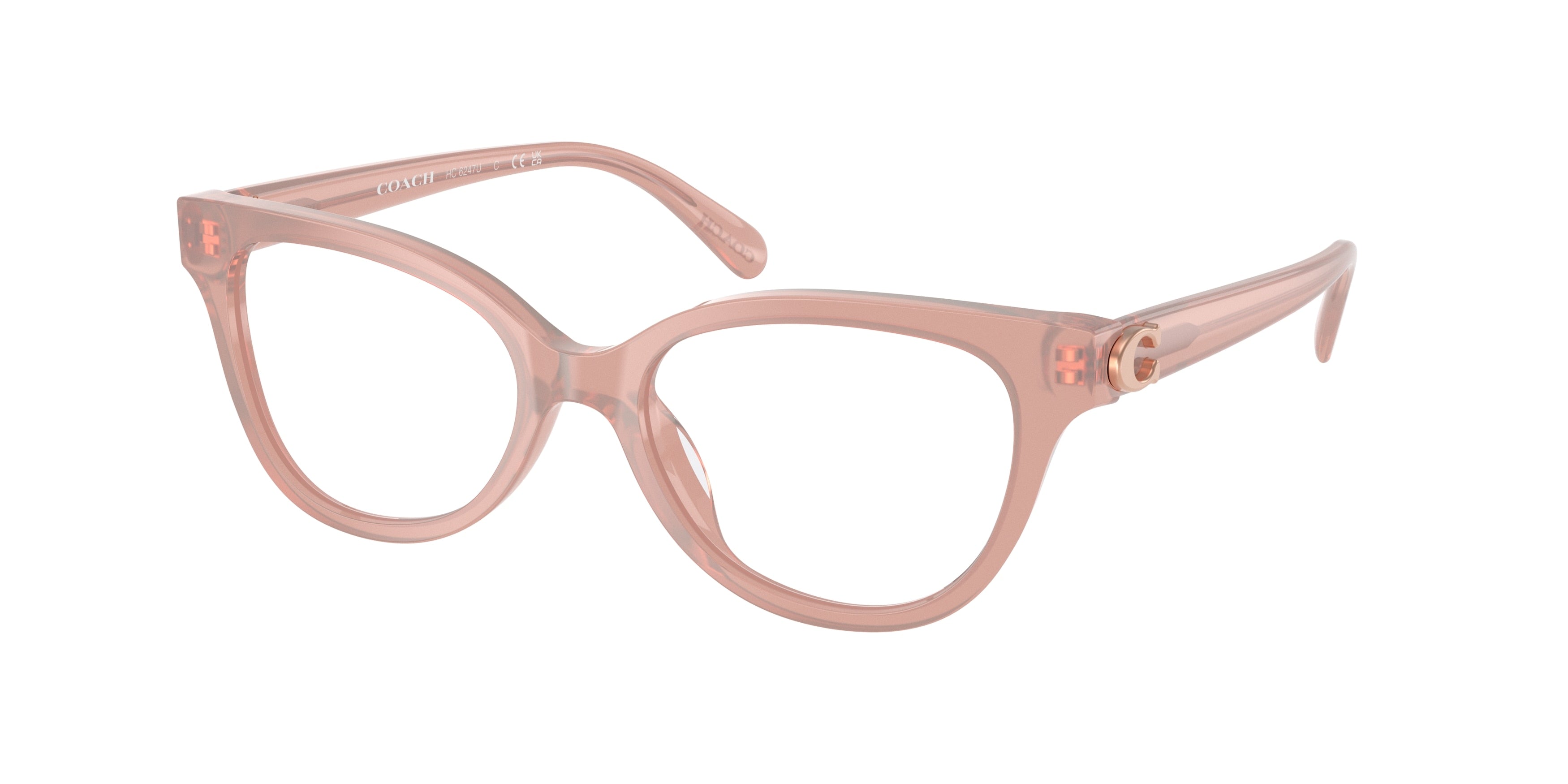 Coach HC6247U Pillow Eyeglasses  5839-Milky Buff 51-140-17 - Color Map Pink