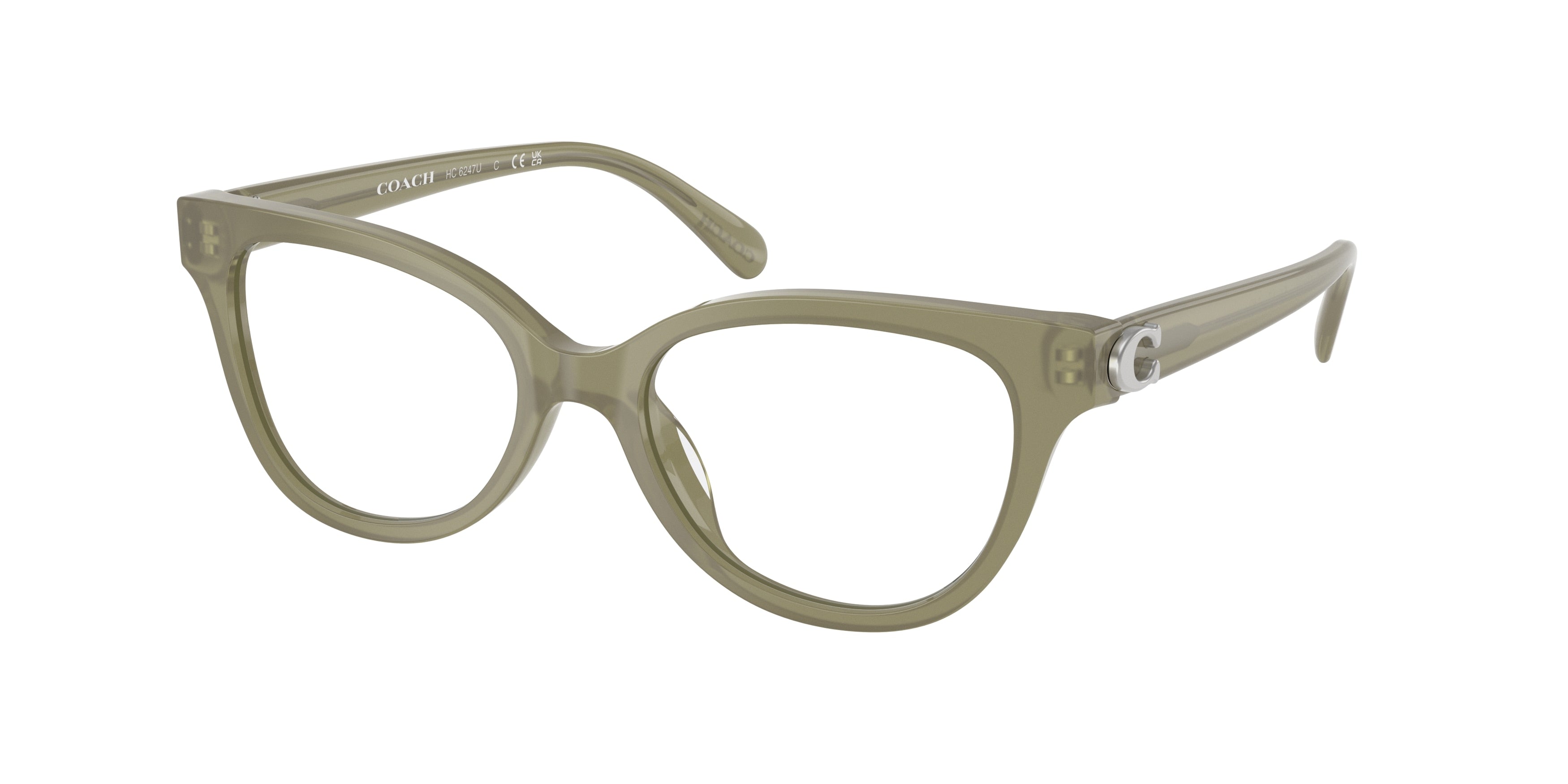 Coach HC6247U Pillow Eyeglasses  5840-Milky Moss 51-140-17 - Color Map Green