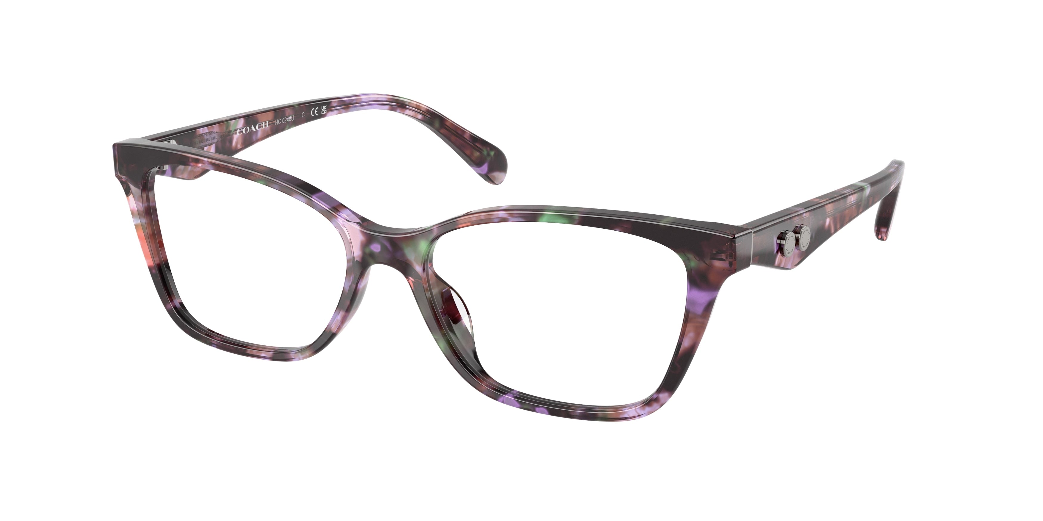 Coach HC6248U Cat Eye Eyeglasses  5843-Amethyst Pearl Tortoise 54-140-16 - Color Map Violet