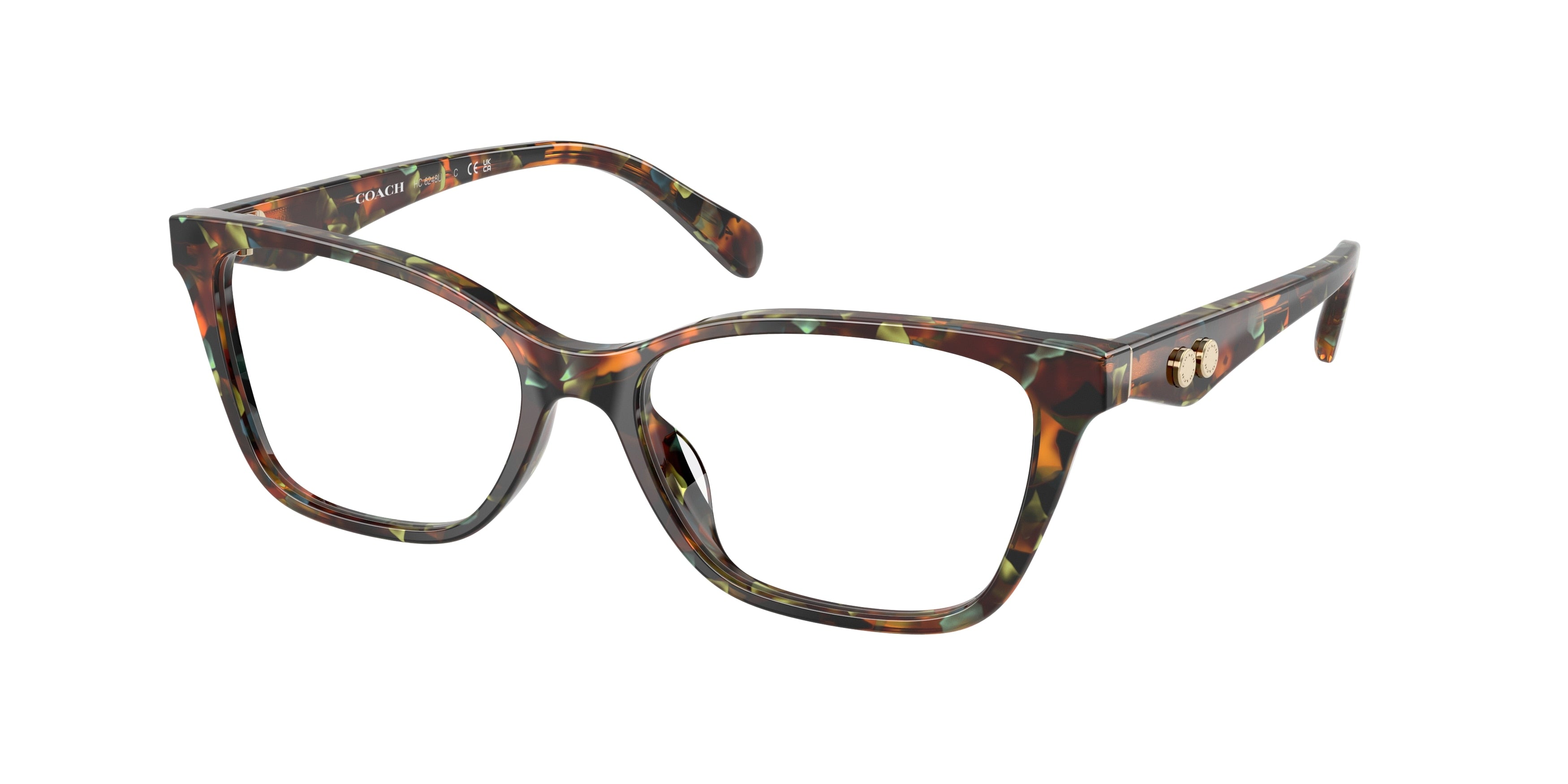 Coach HC6248U Cat Eye Eyeglasses  5844-Jade Pearl Tortoise 54-140-16 - Color Map Brown