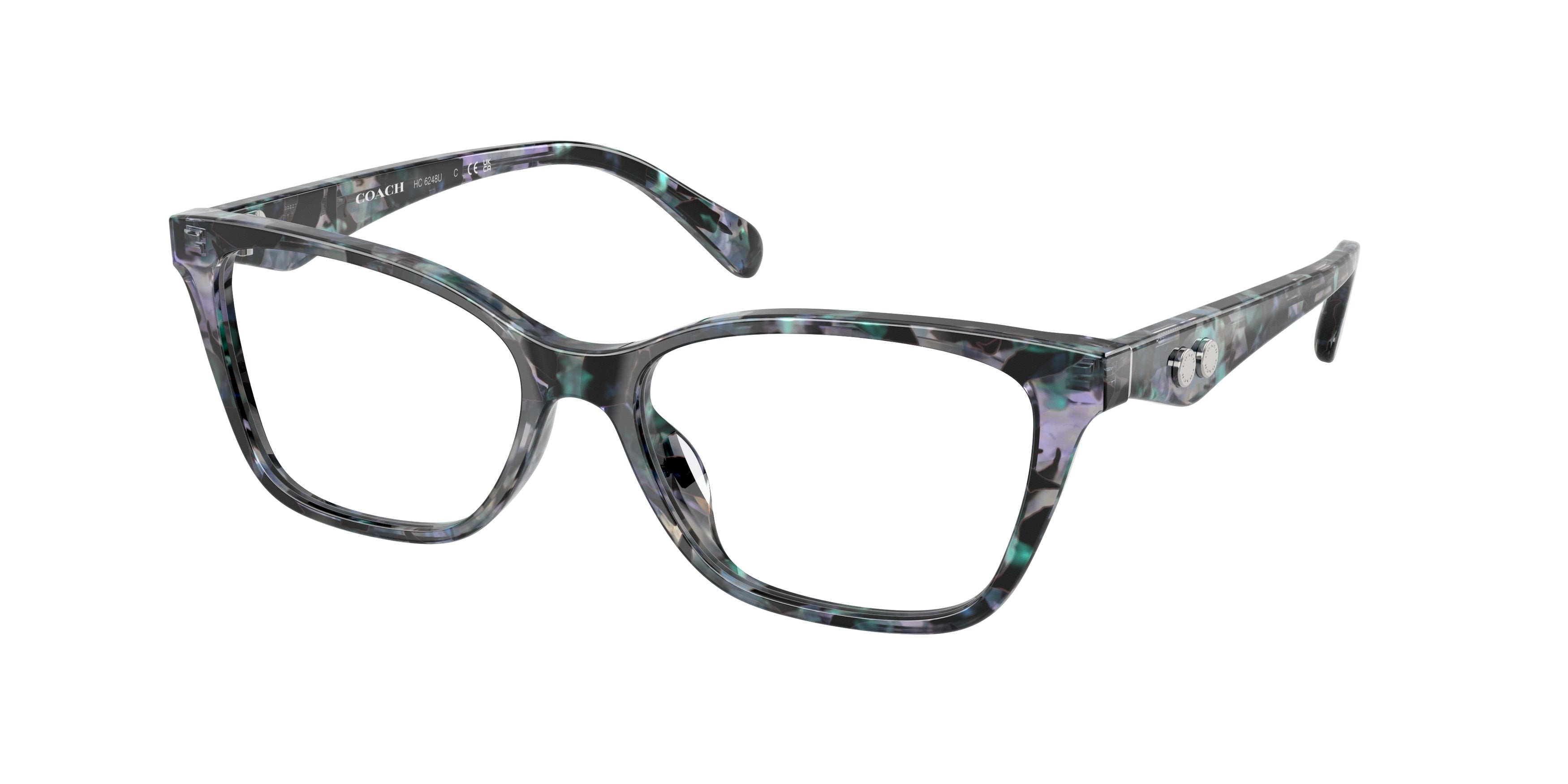 Coach HC6248U Cat Eye Eyeglasses  5845-Blue Pearl Tortoise 54-140-16 - Color Map Blue