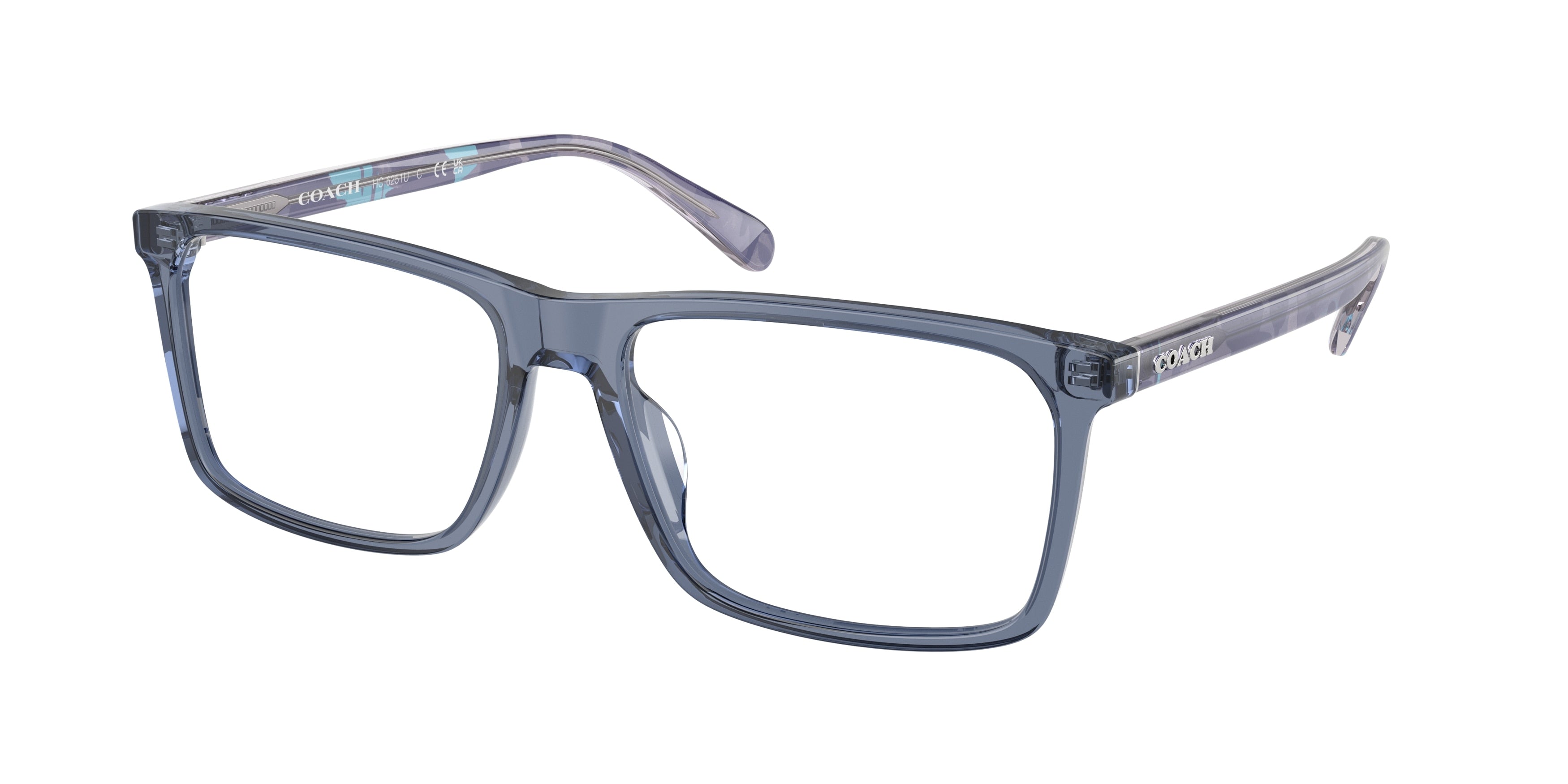 Coach HC6251U Rectangle Eyeglasses  5820-Transparent Blue 58-150-17 - Color Map Blue