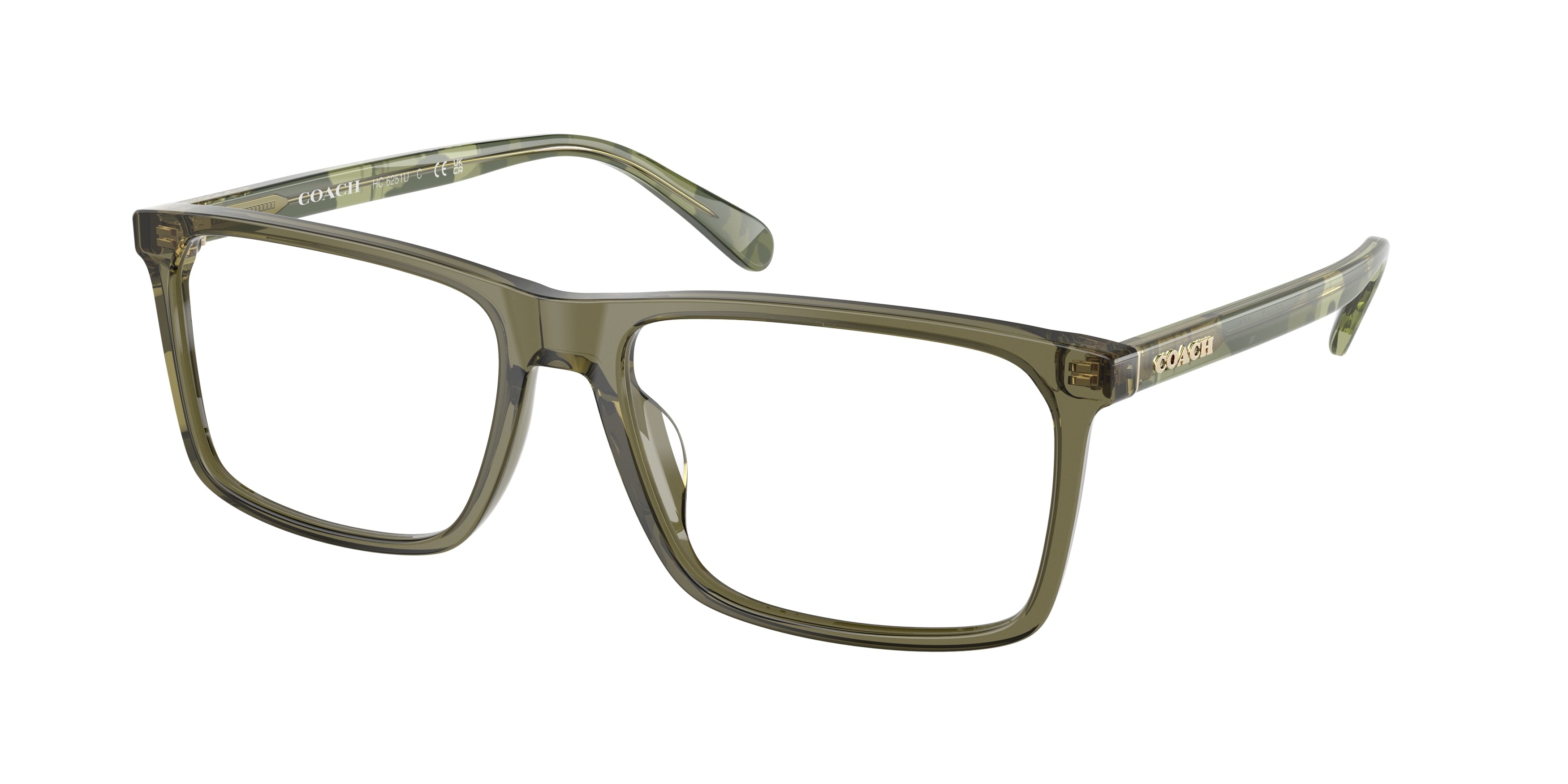 Coach HC6251U Rectangle Eyeglasses  5848-Transparent Olive 58-150-17 - Color Map Green