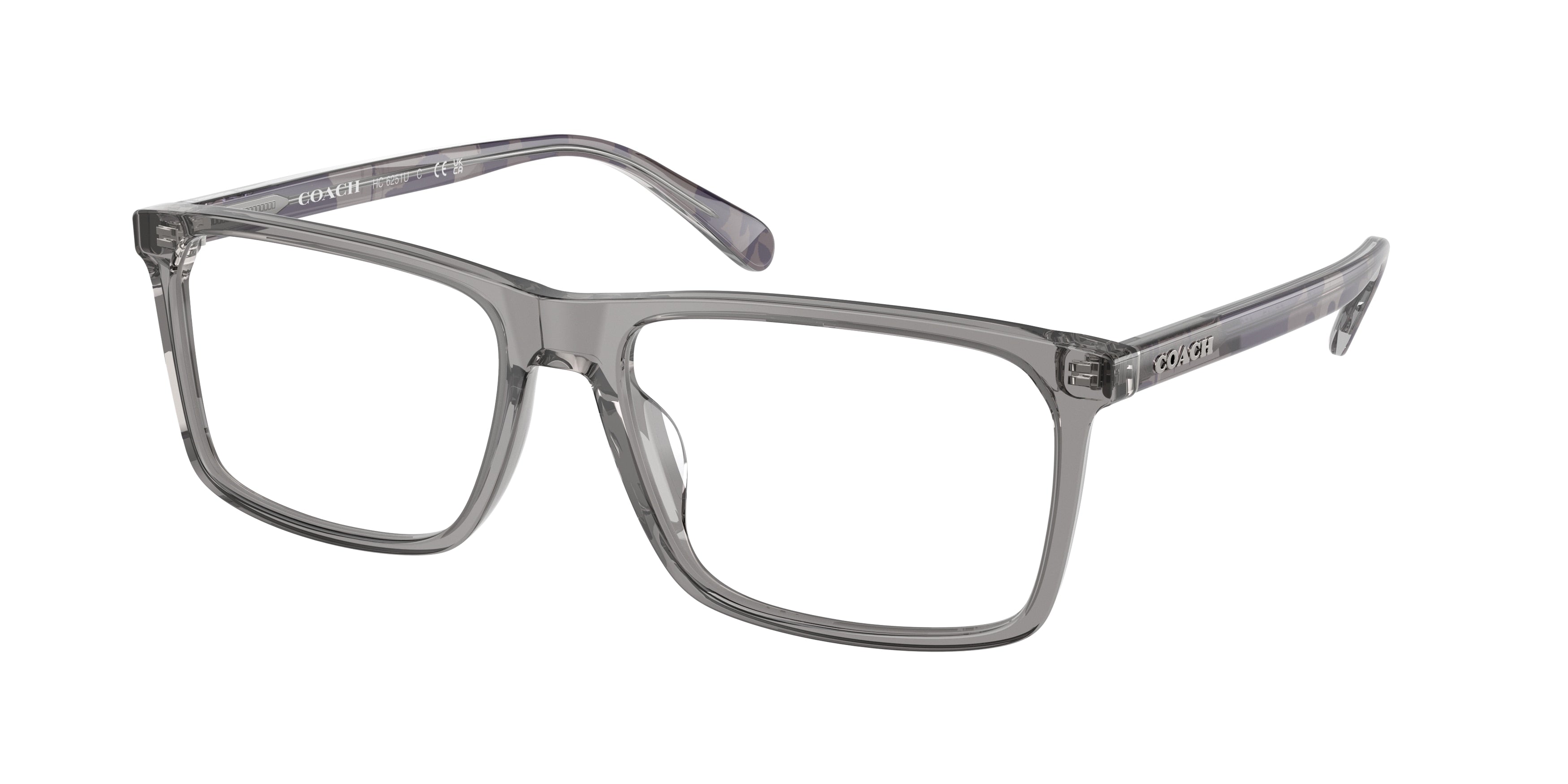 Coach HC6251U Rectangle Eyeglasses  5849-Transparent Grey 58-150-17 - Color Map Grey