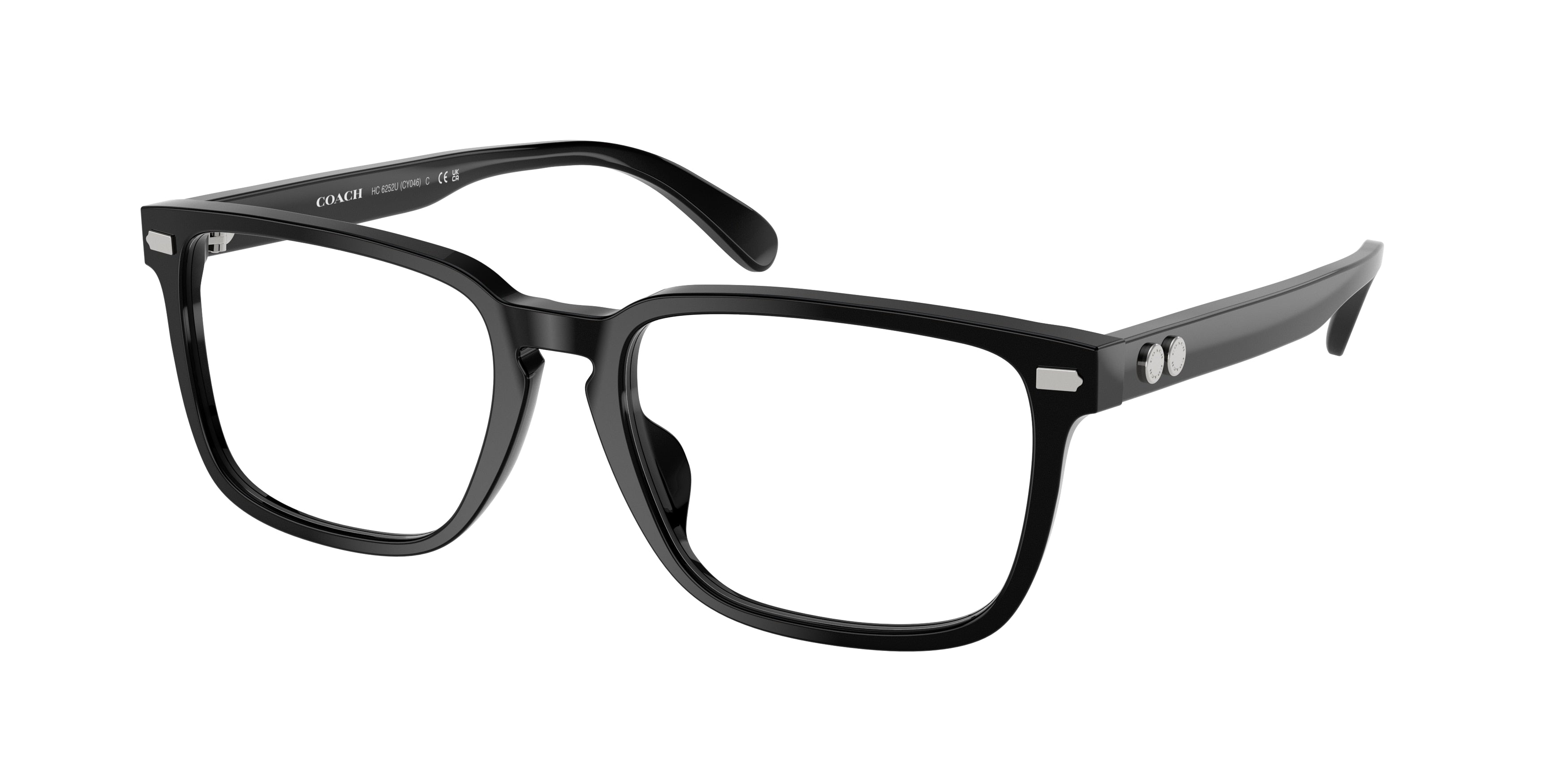 Coach CY046 HC6252U Square Eyeglasses  5002-Black 55-150-18 - Color Map Black