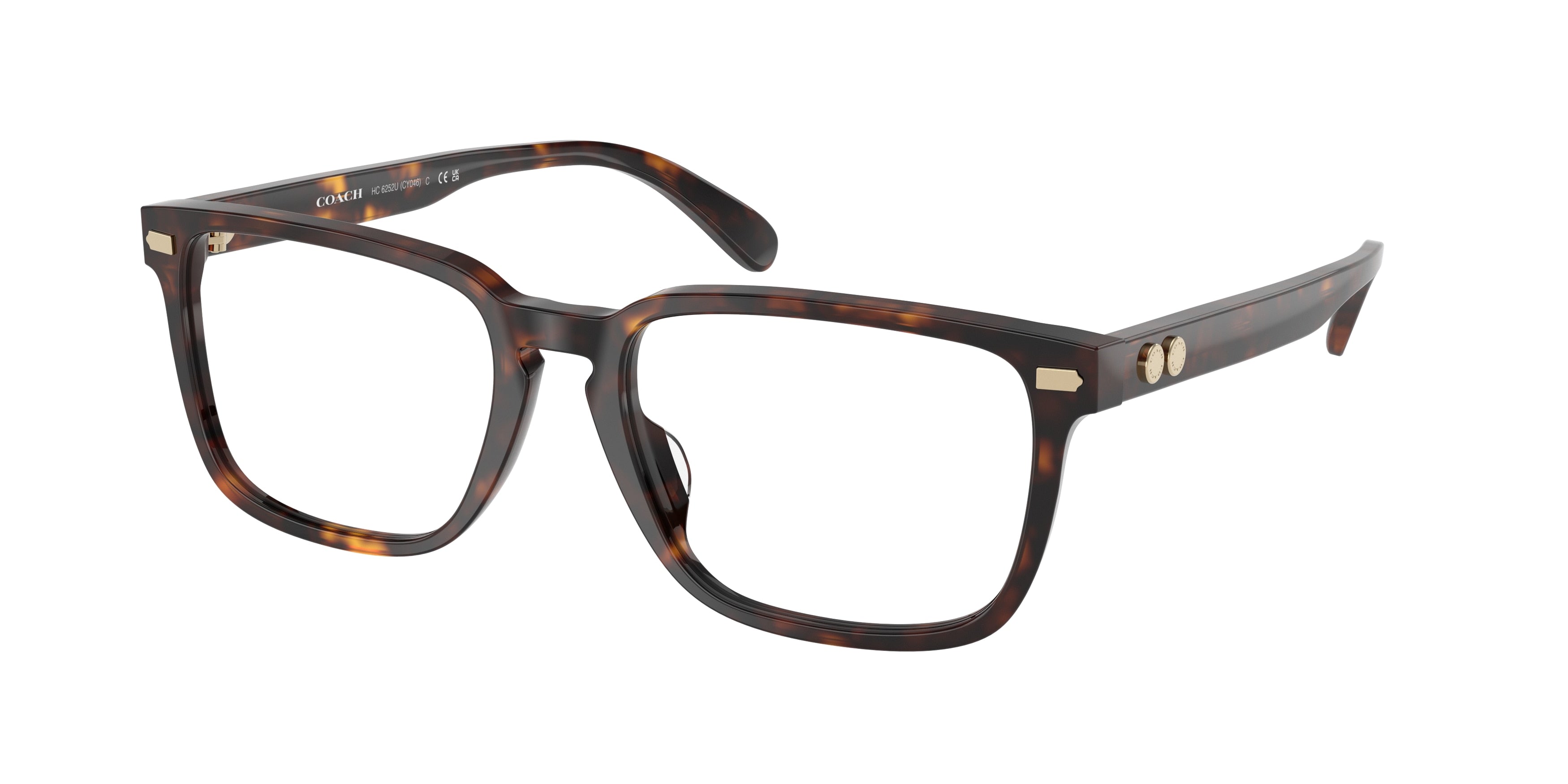 Coach CY046 HC6252U Square Eyeglasses  5120-Dark Tortoise 55-150-18 - Color Map Tortoise