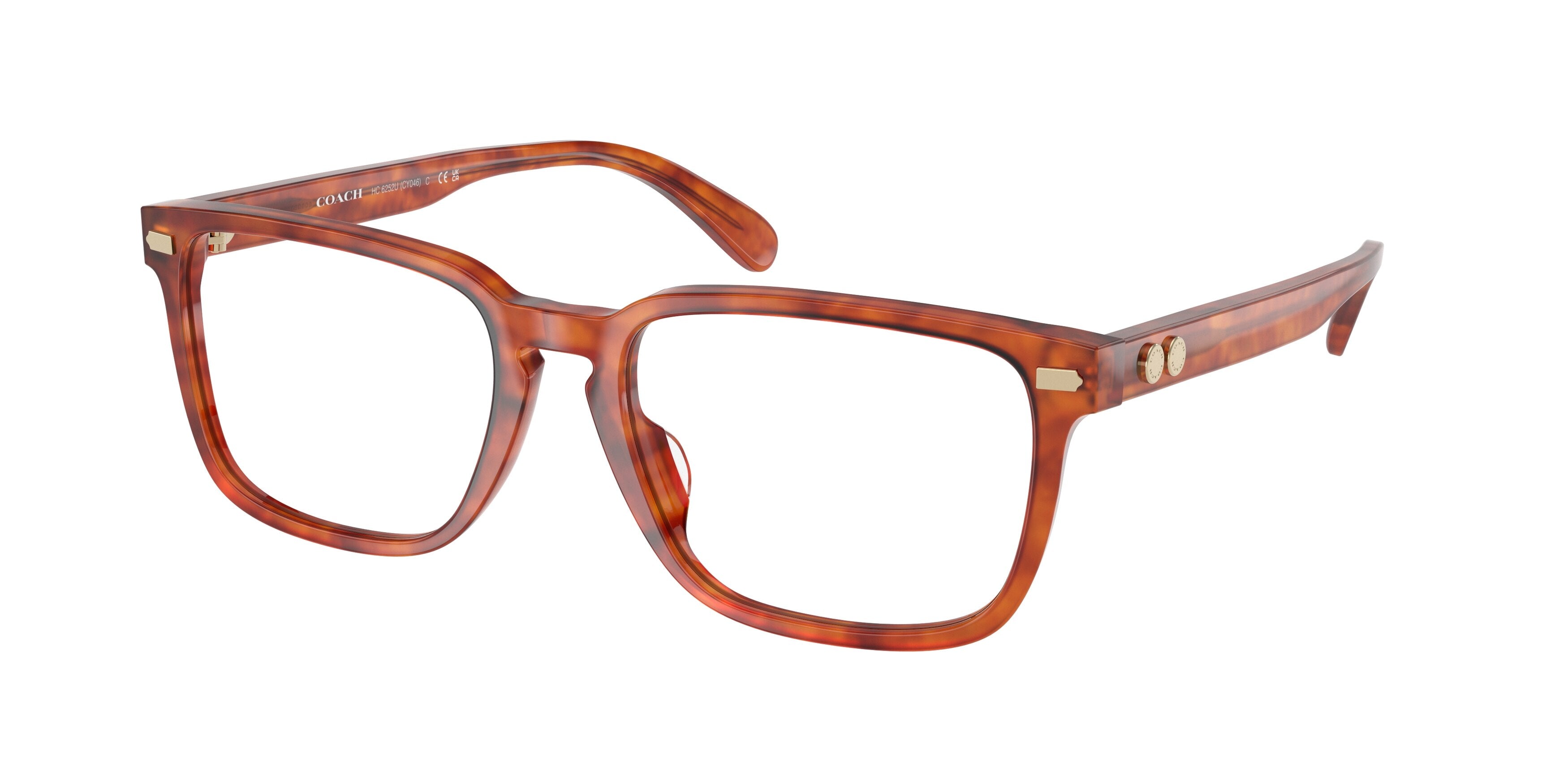 Coach CY046 HC6252U Square Eyeglasses  5774-Caramel Tortoise 55-150-18 - Color Map Tortoise