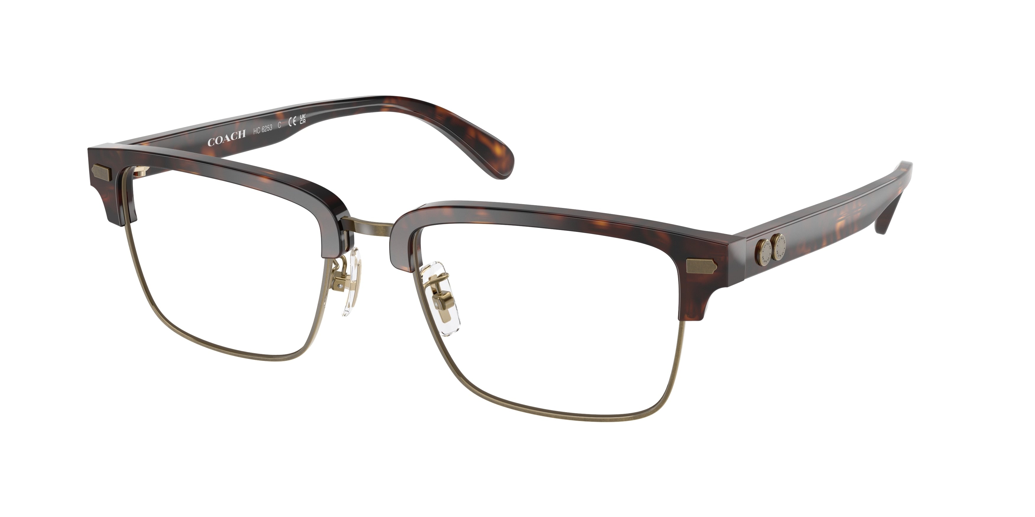 Coach HC6253 Square Eyeglasses  5120-Dark Tortoise 54-150-19 - Color Map Tortoise