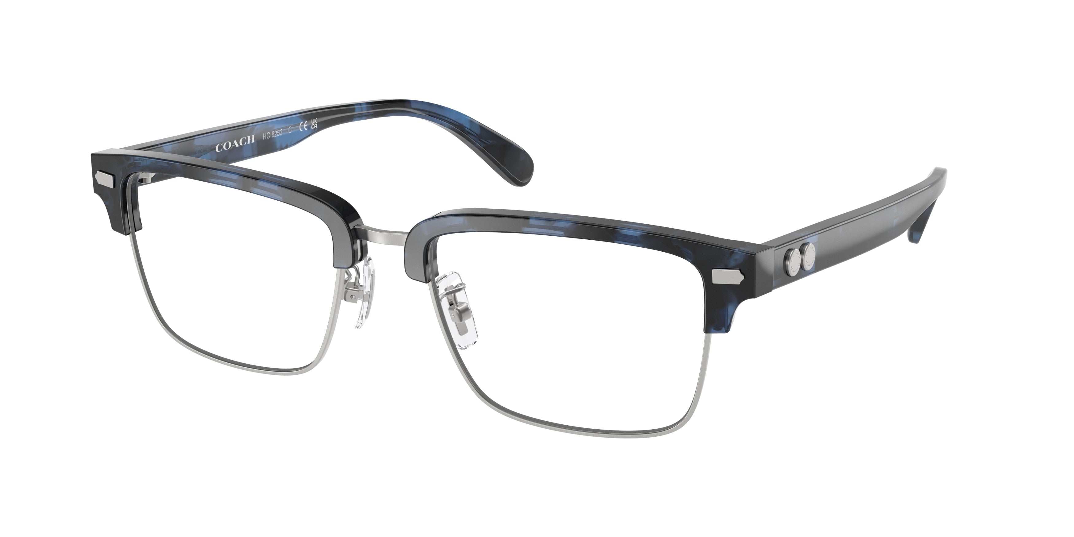 Coach HC6253 Square Eyeglasses  5754-Blue Tortoise 54-150-19 - Color Map Blue