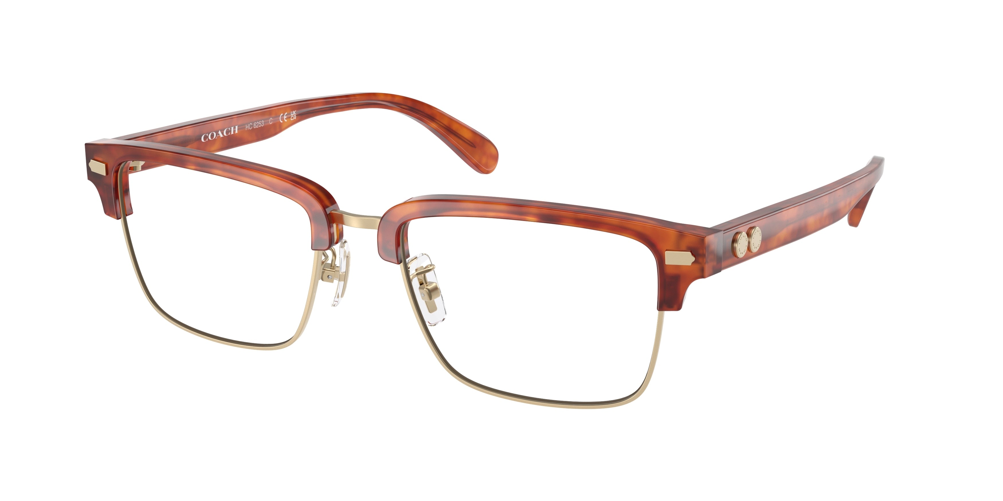 Coach HC6253 Square Eyeglasses  5774-Caramel Tortoise 54-150-19 - Color Map Tortoise