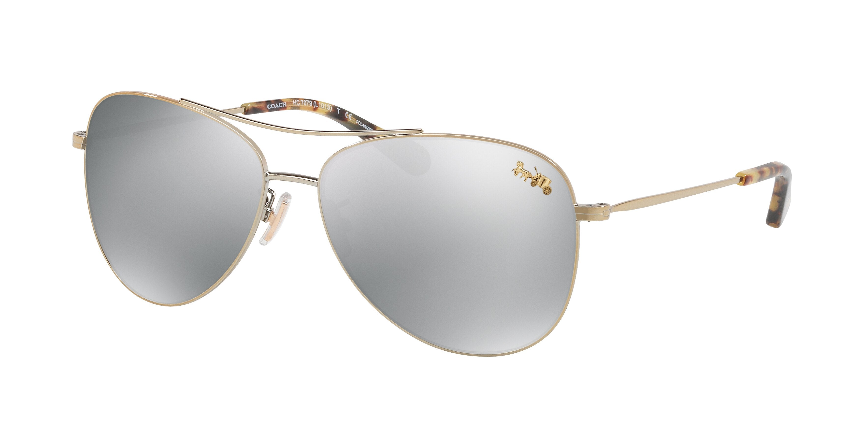 Coach L1013 HC7079 Pilot Sunglasses  9322Z3-Light Gold 58-140-14 - Color Map Gold