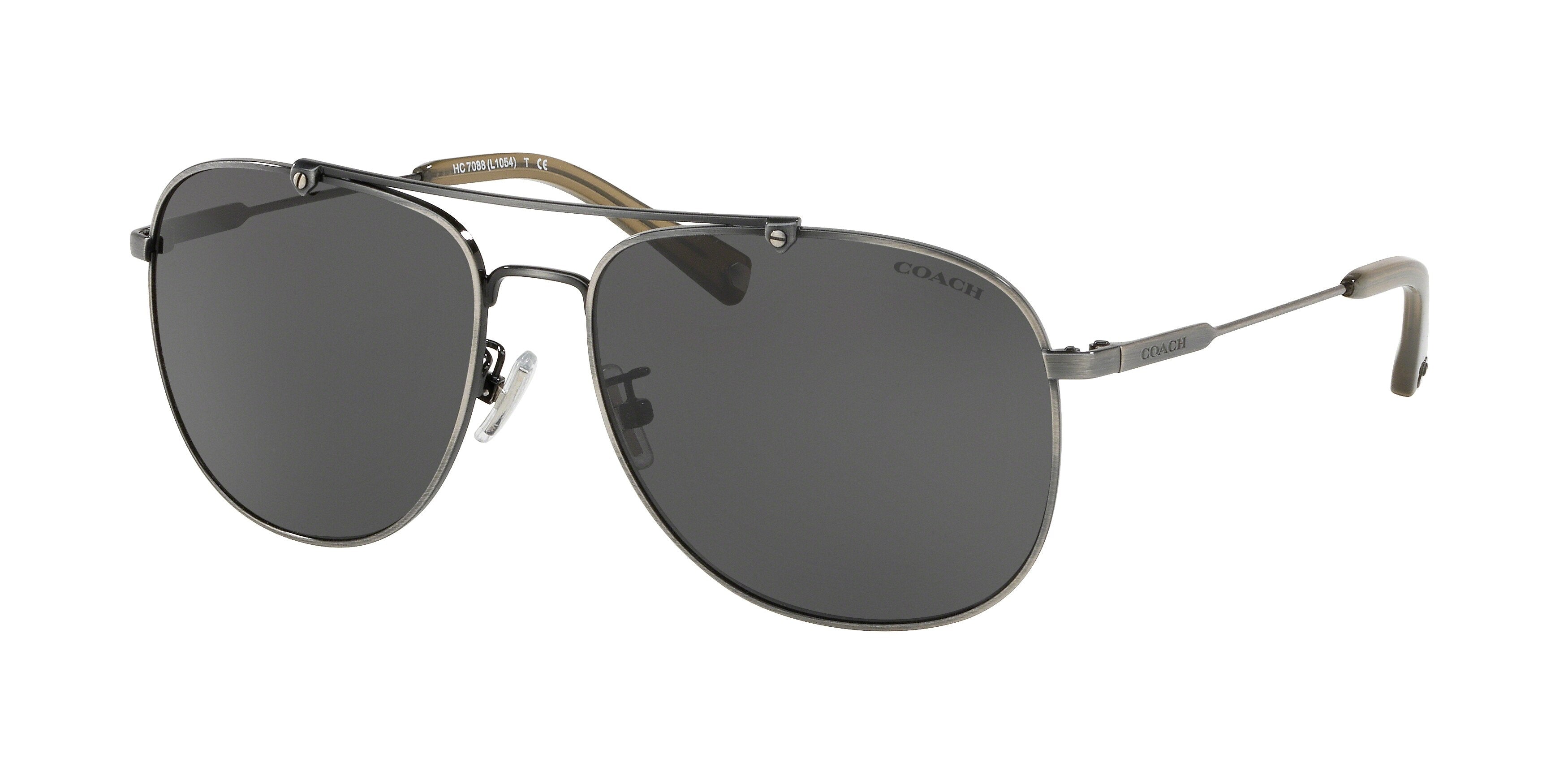 Coach L1054 HC7088 Pilot Sunglasses  927487-Antique Silver 57-140-16 - Color Map Silver