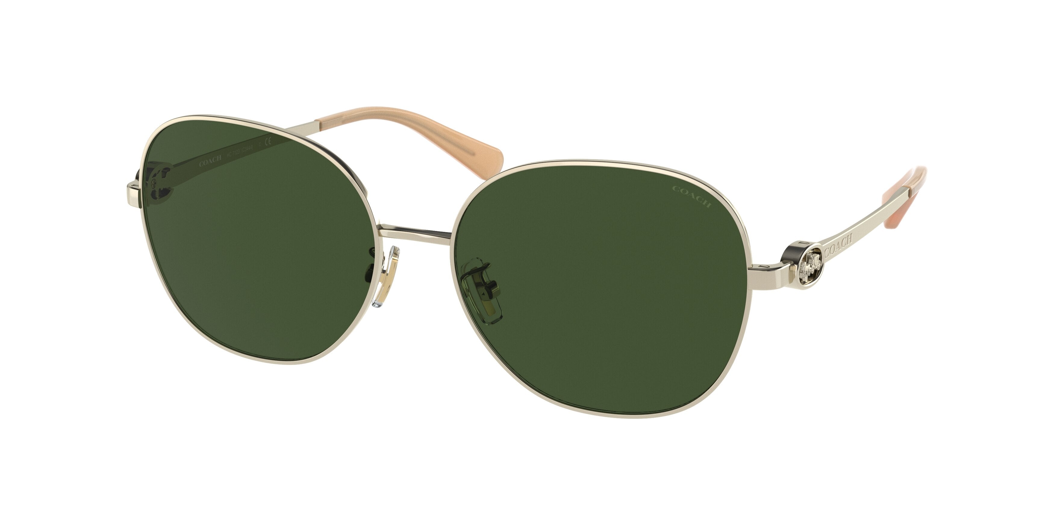 Coach C3444 HC7123 Round Sunglasses  900571-Light Gold 57-140-16 - Color Map Gold