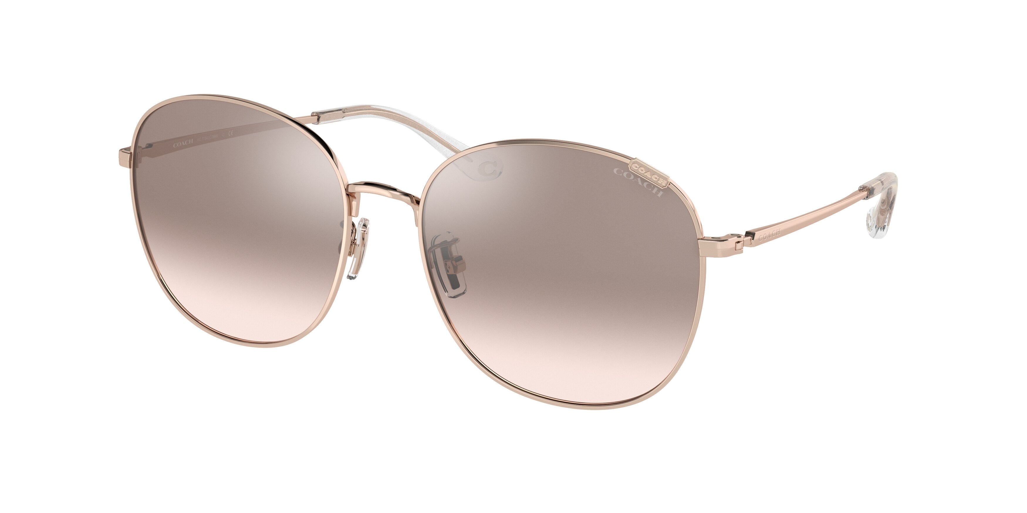 Coach C7996 HC7134 Round Sunglasses  93318Z-Shiny Rose Gold 57-140-17 - Color Map Gold