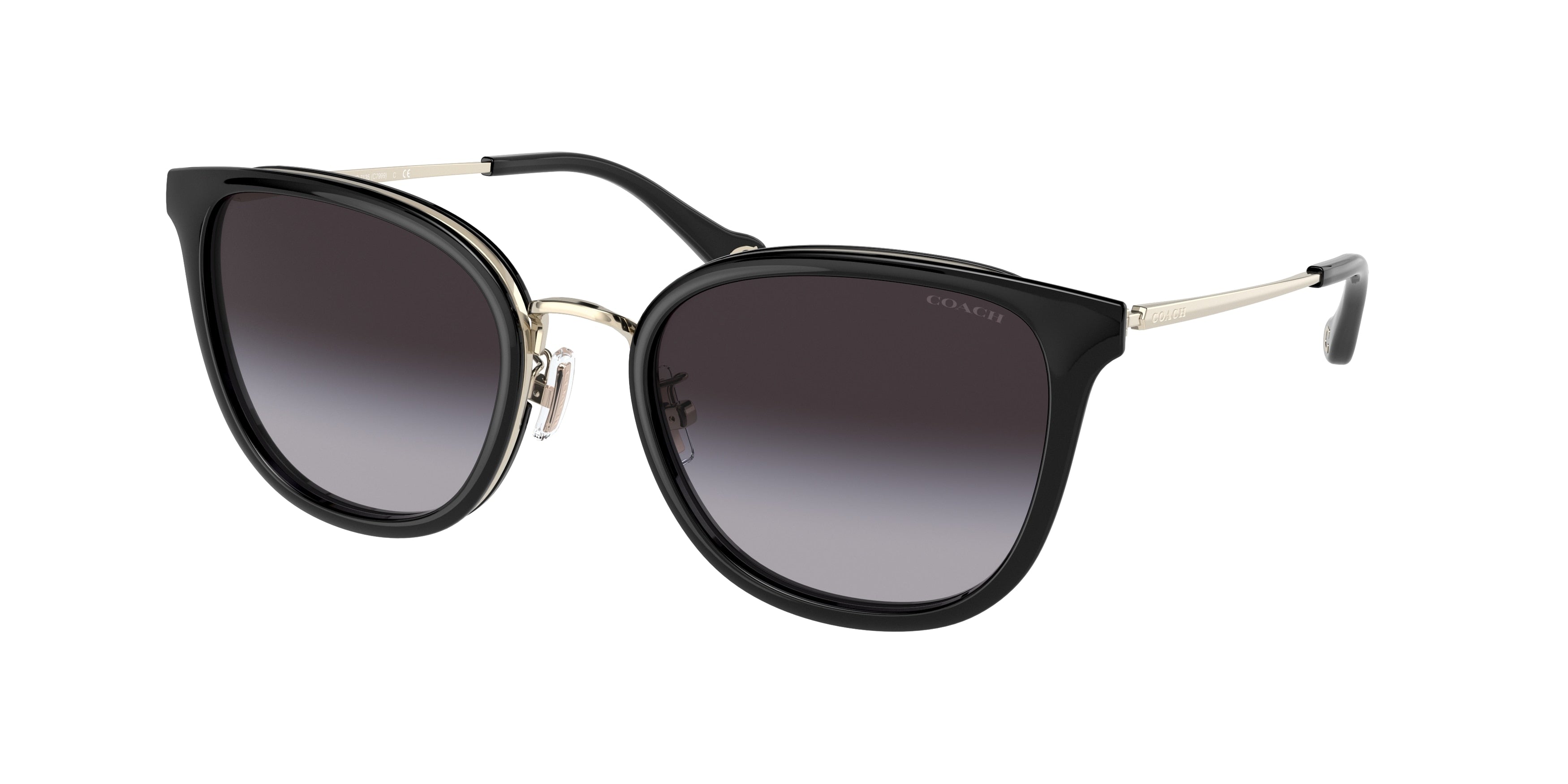 Coach C7999 HC7135 Square Sunglasses  50028G-Light Gold/Black 54-140-20 - Color Map Gold