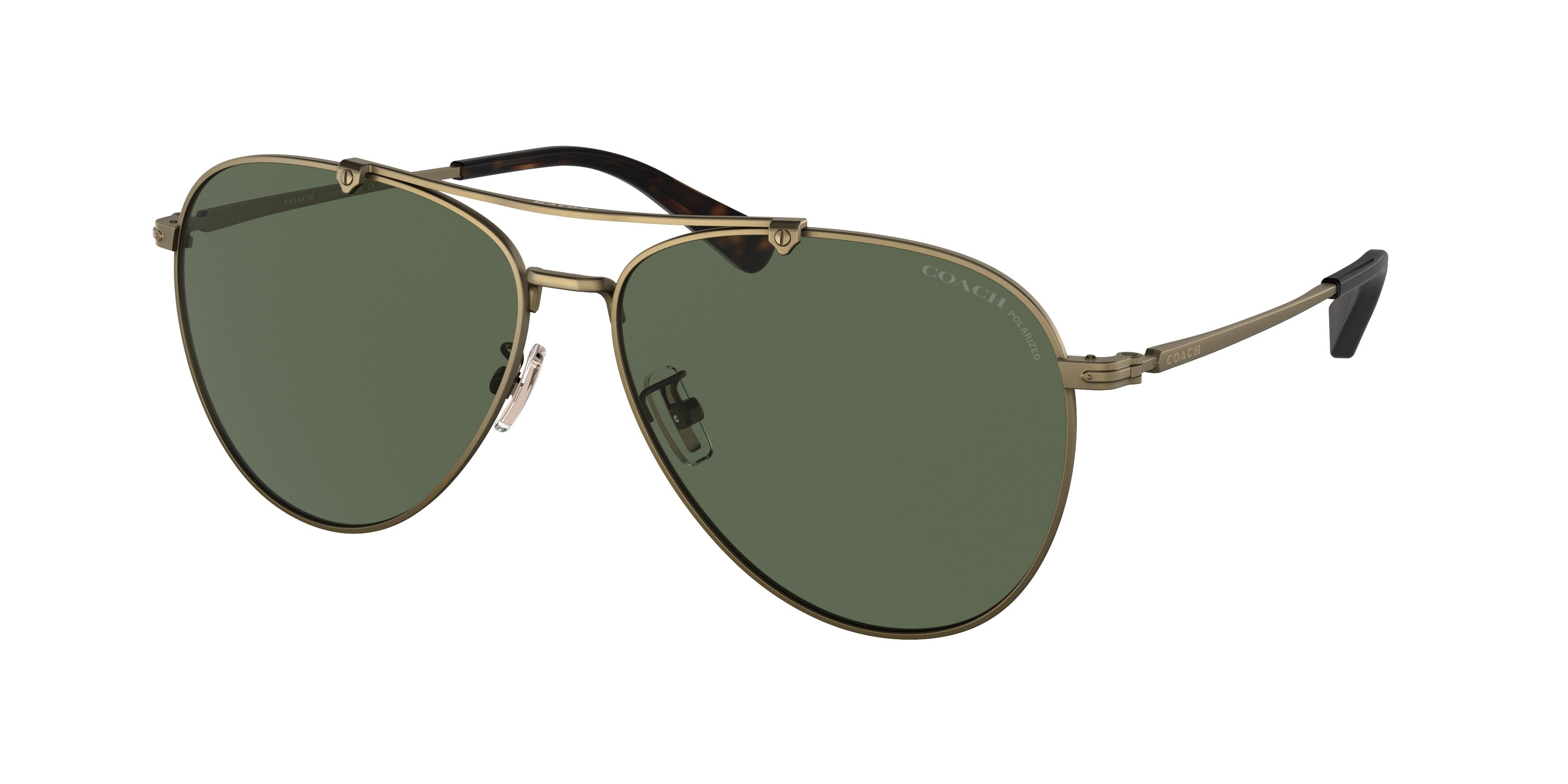 Coach C8005 HC7136 Pilot Sunglasses  93339A-Antique Gold 60-145-14 - Color Map Gold