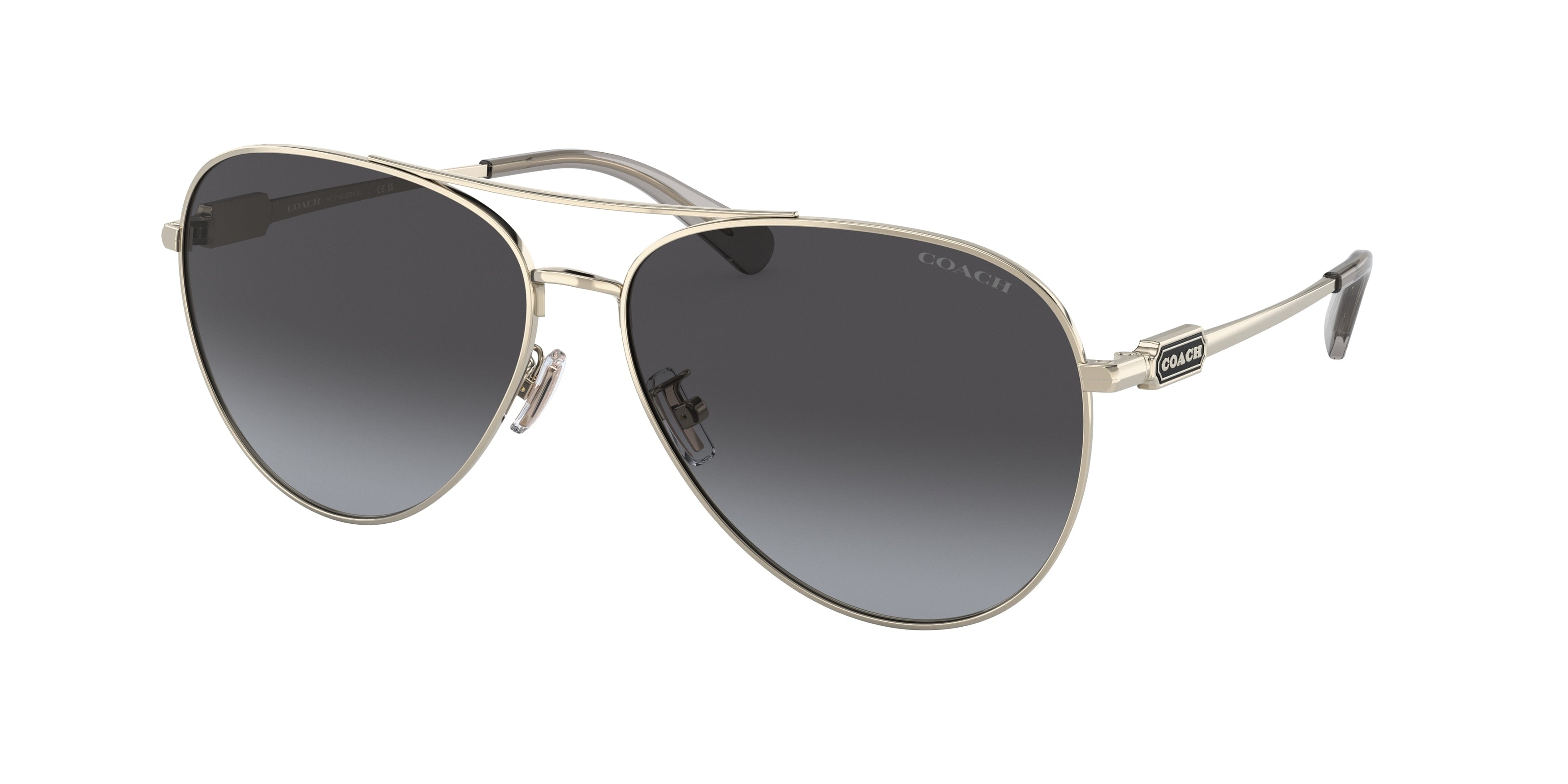 Coach CD474 HC7140 Pilot Sunglasses  90058G-Shiny Light Gold 61-140-14 - Color Map Gold