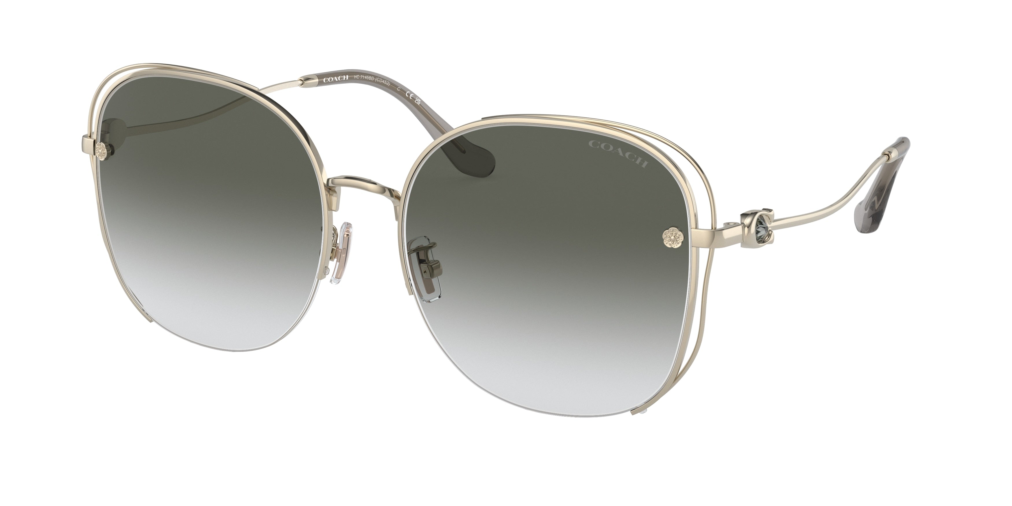 Coach CD453 HC7145BD Butterfly Sunglasses  90058E-Shiny Light Gold 60-150-18 - Color Map Gold