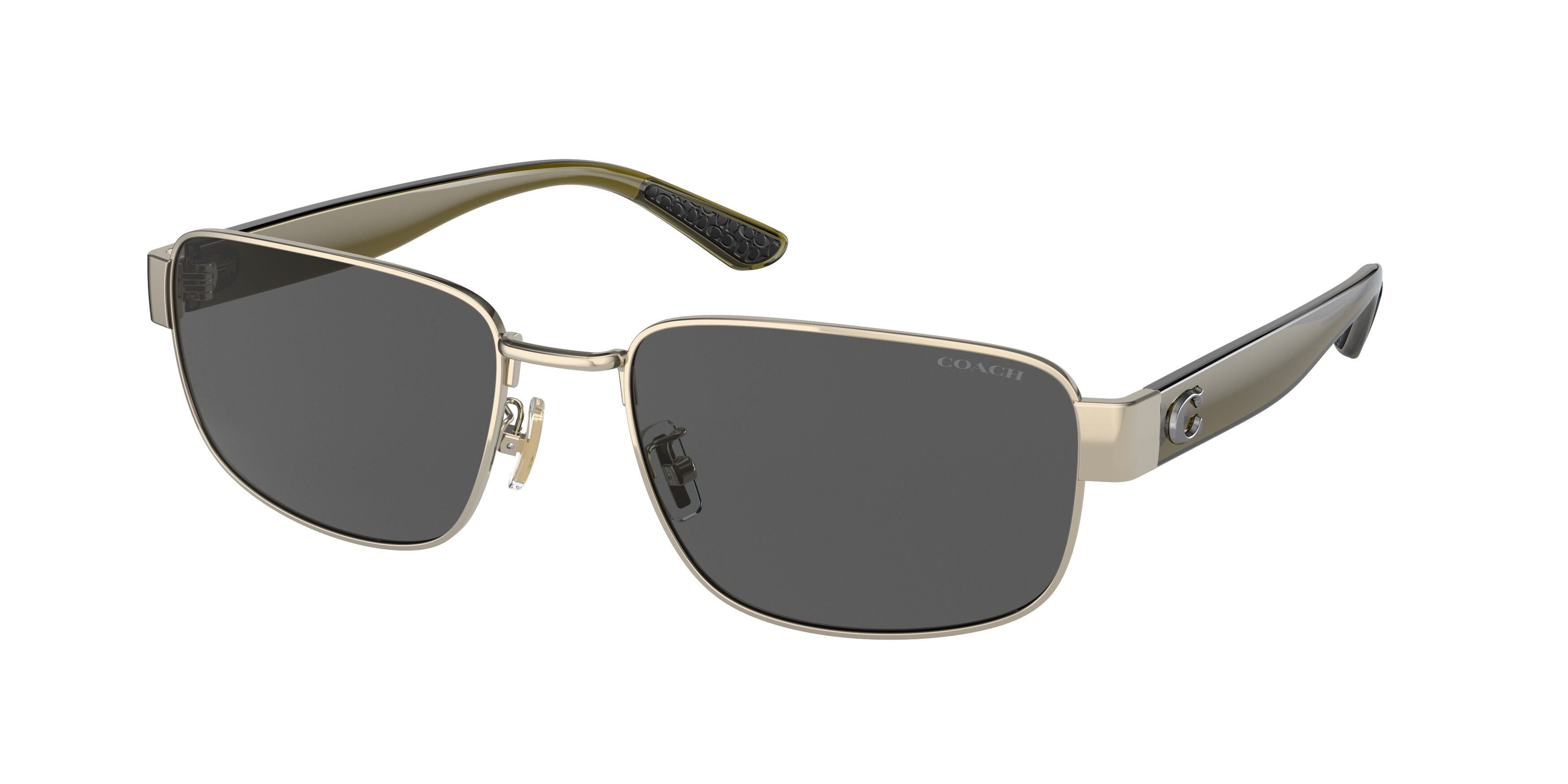 Coach CH579 HC7149 Rectangle Sunglasses  900587-Shiny Light Gold 59-145-19 - Color Map Gold