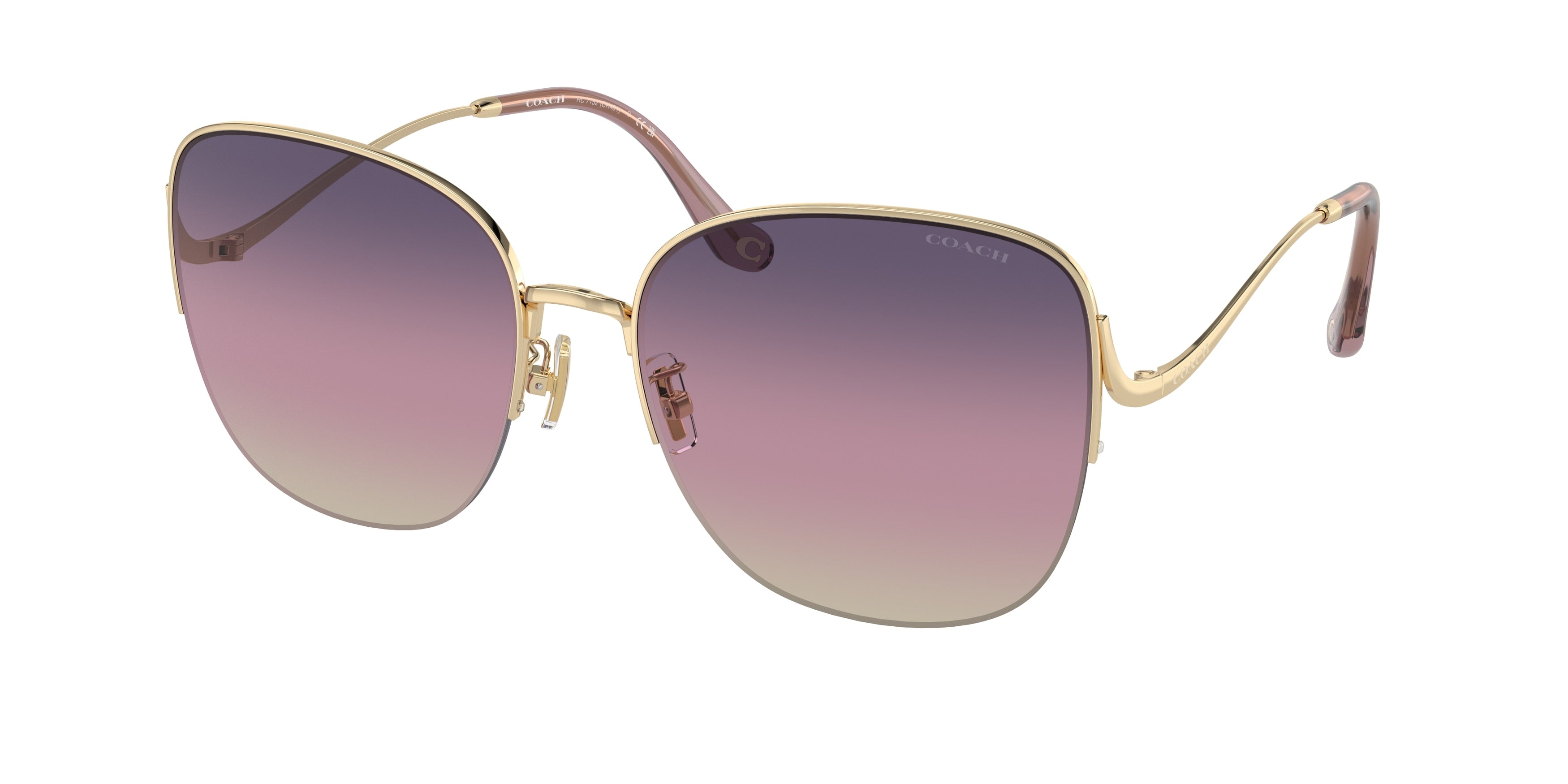 Coach CK481 HC7152 Square Sunglasses  9005U6-Shiny Light Gold 60-140-18 - Color Map Gold