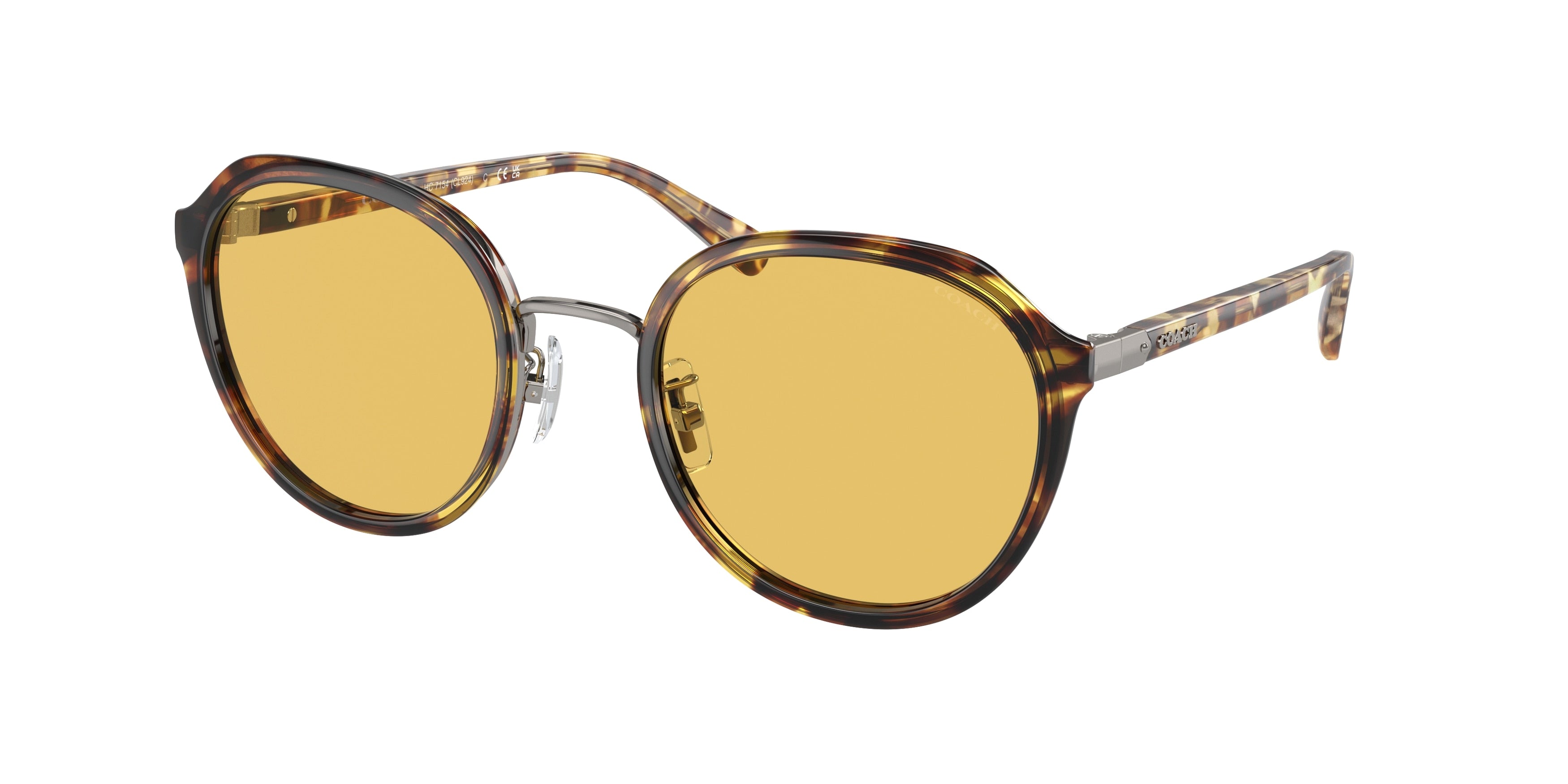 Coach CL924 HC7154 Round Sunglasses  900485-Honey Tortoise 52-140-22 - Color Map Tortoise