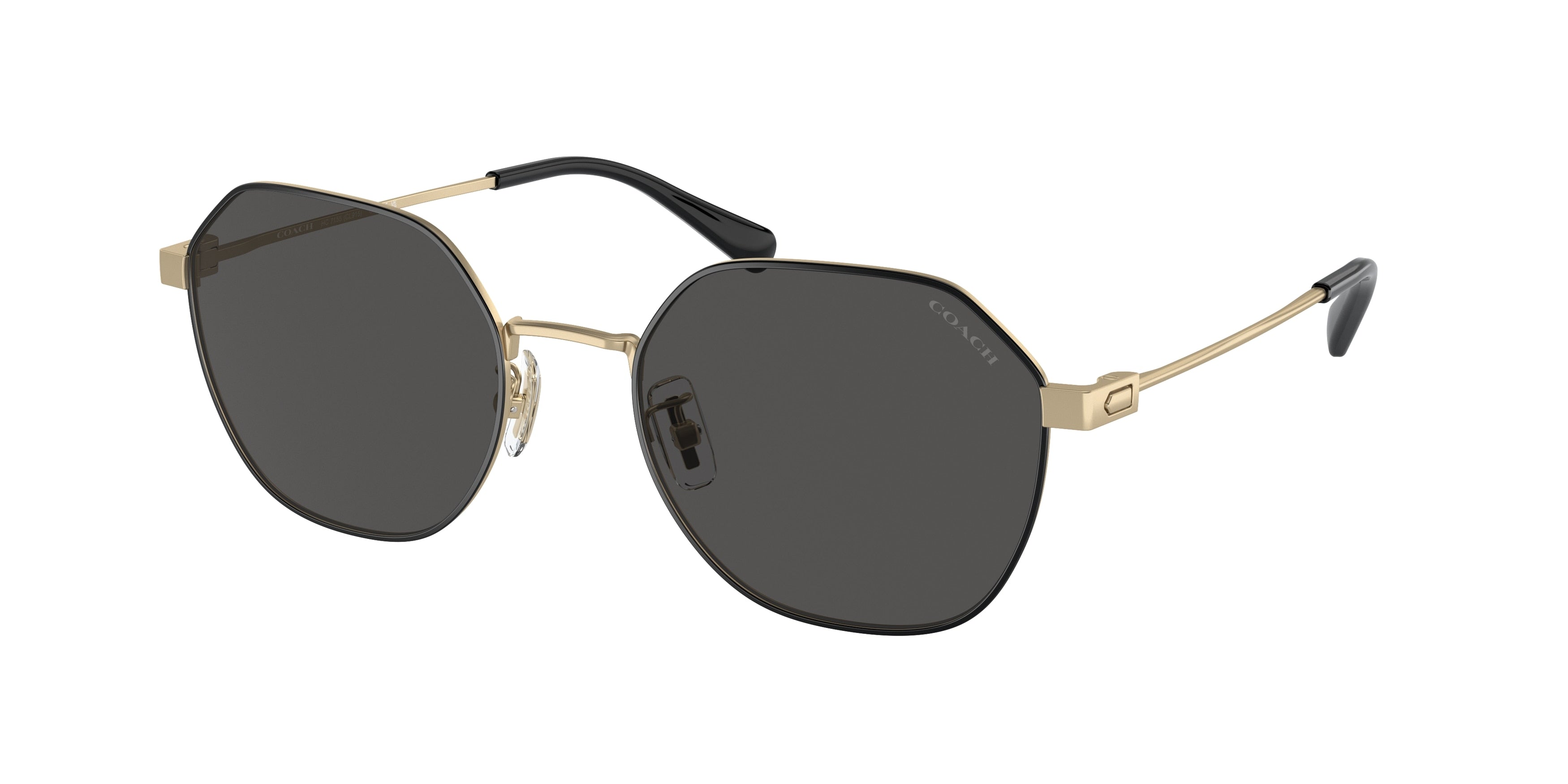 Coach CL915 HC7155 Irregular Sunglasses  900587-Shiny Light Gold 54-145-20 - Color Map Gold