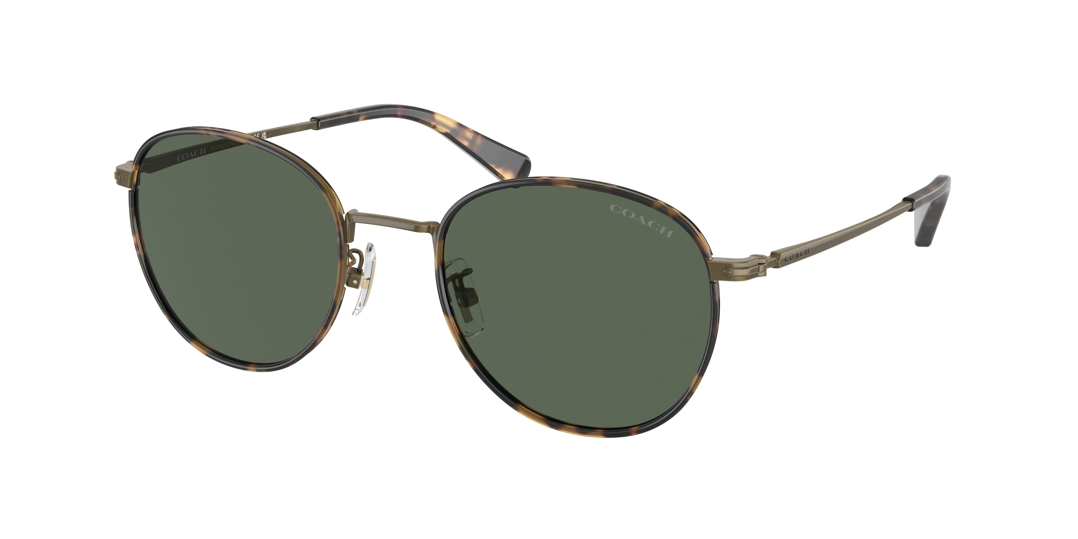 Coach CR631 HC7163 Phantos Sunglasses  933371-Antique Gold/Tokyo Tortoise 52-145-22 - Color Map Gold