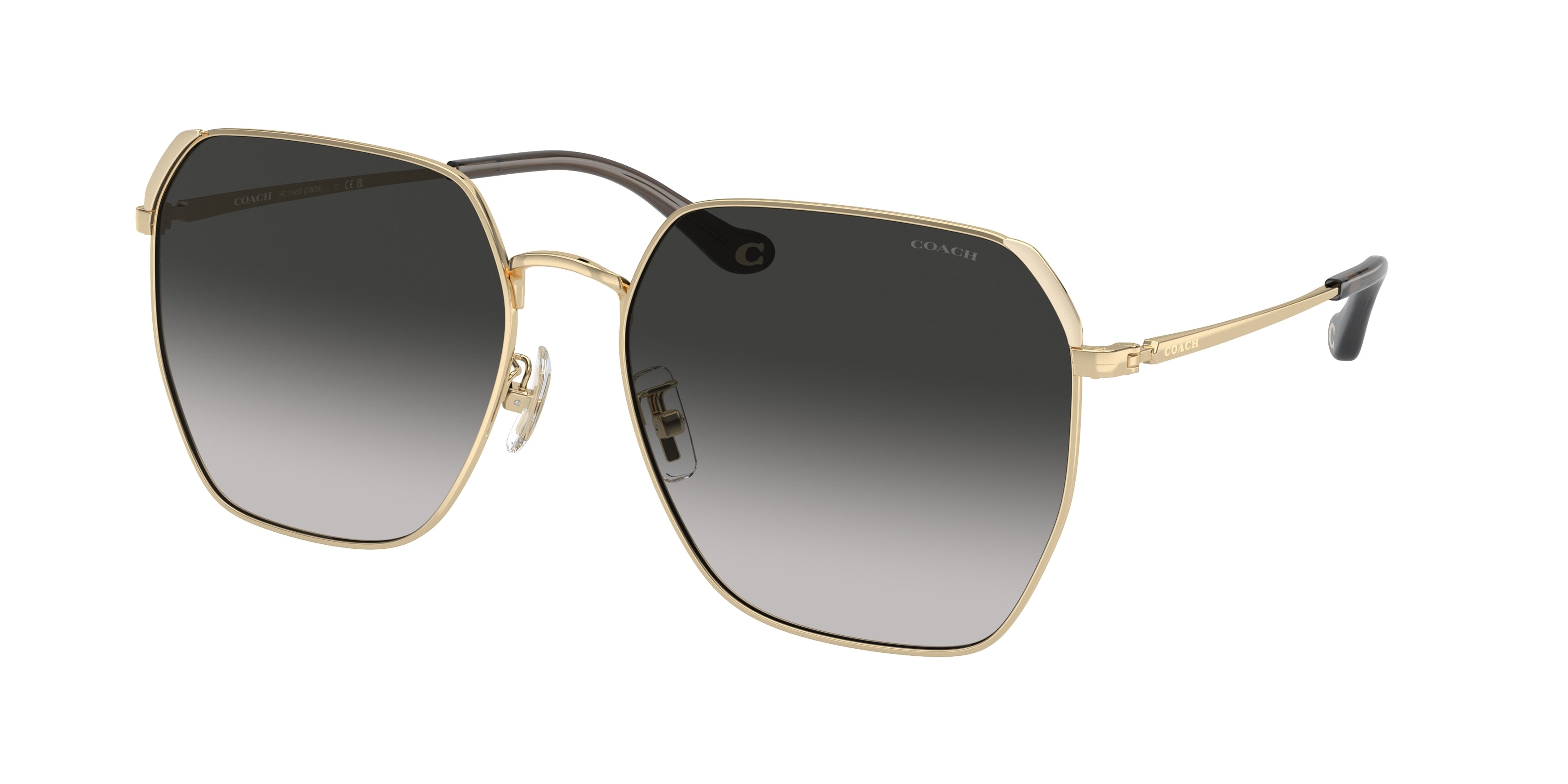 Coach CR638 HC7165D Irregular Sunglasses  90053C-Shiny Light Gold 60-150-17 - Color Map Gold