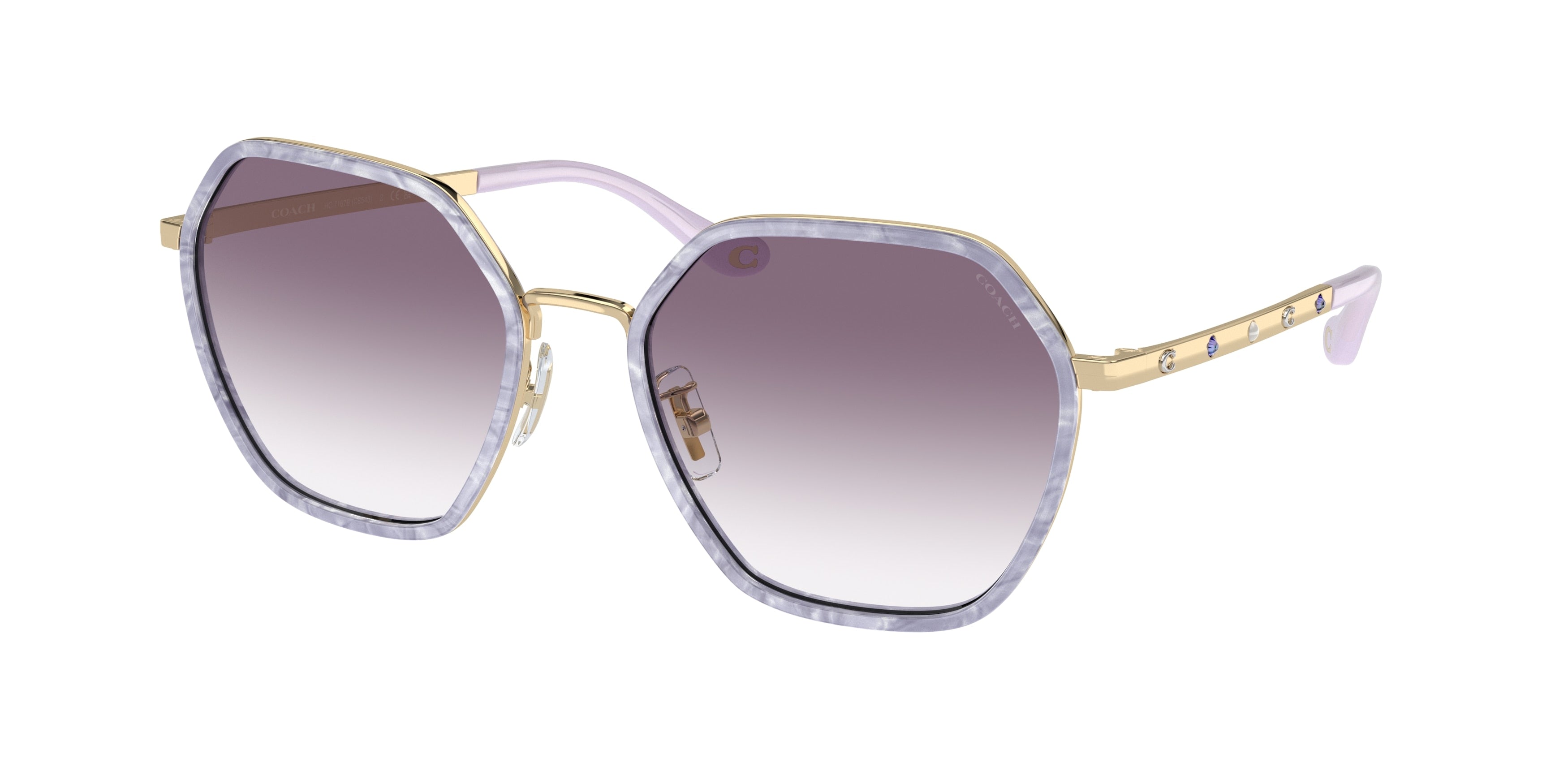 Coach CS543 HC7167B Irregular Sunglasses  94468H- 56-140-19 - Color Map Purple Gradient