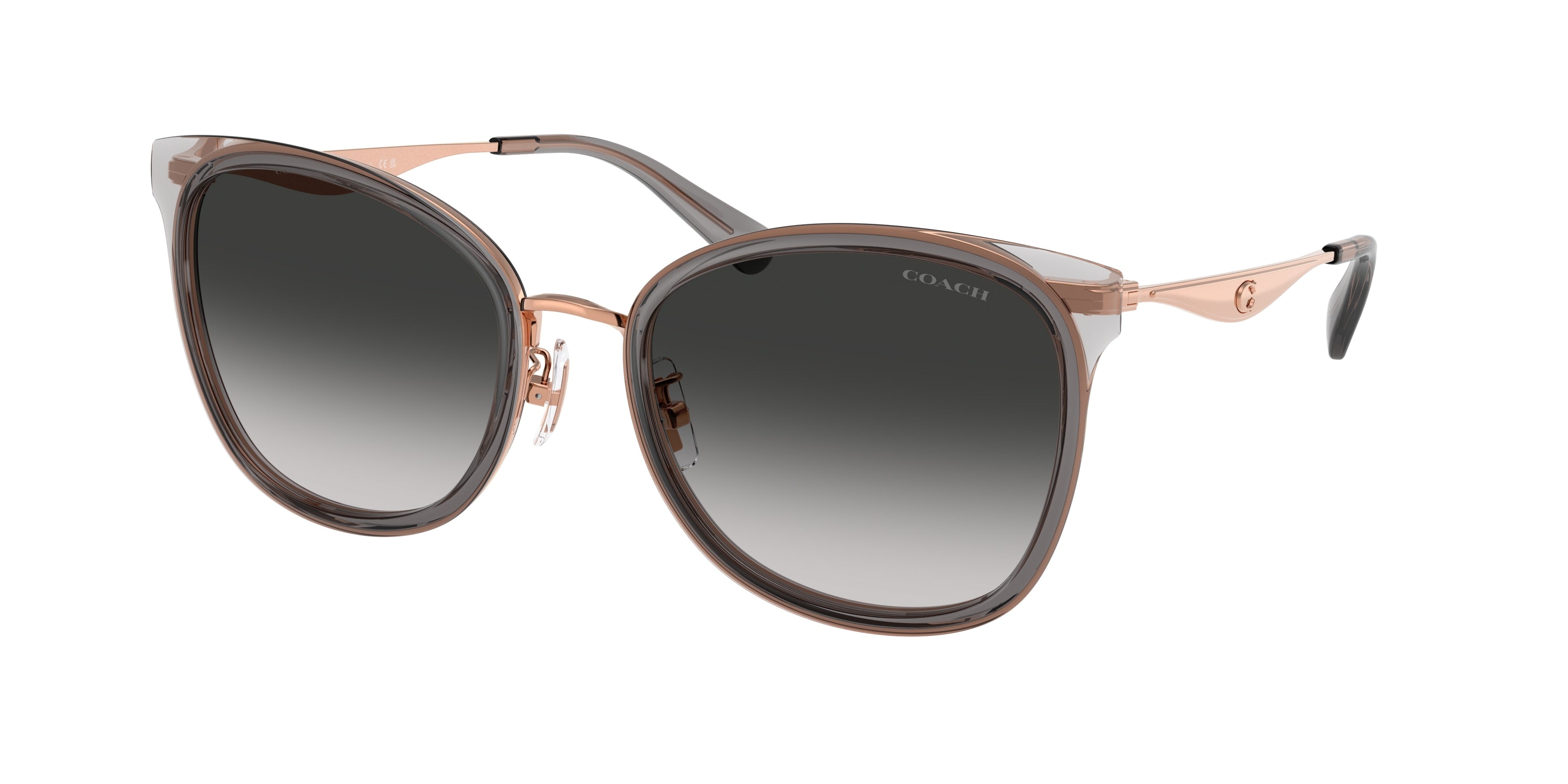 Coach CW185 HC7170 Square Sunglasses  94543C-Rose Gold/Dark Grey 56-145-20 - Color Map Grey