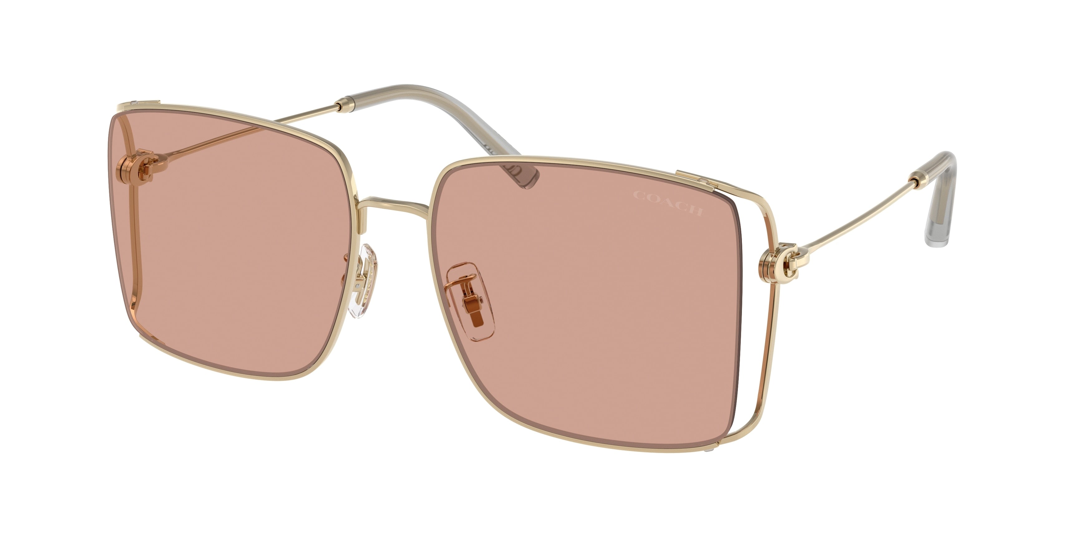 Coach CW429 HC7174D Square Sunglasses  900584-Shiny Light Gold 59-145-17 - Color Map Gold