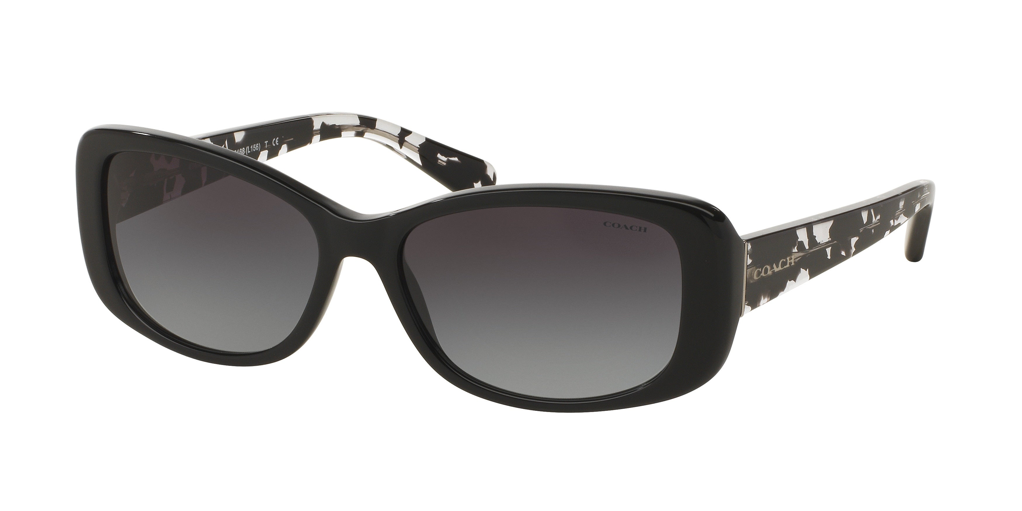 Coach L156 HC8168 Rectangle Sunglasses  534811-Black 56-135-16 - Color Map Black