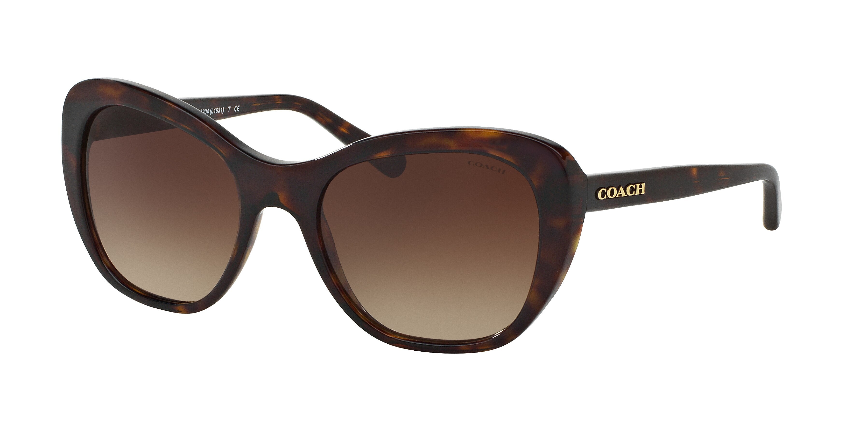 Coach L1631 HC8204 Cat Eye Sunglasses  512013-Dark Tortoise 52-140-19 - Color Map Tortoise