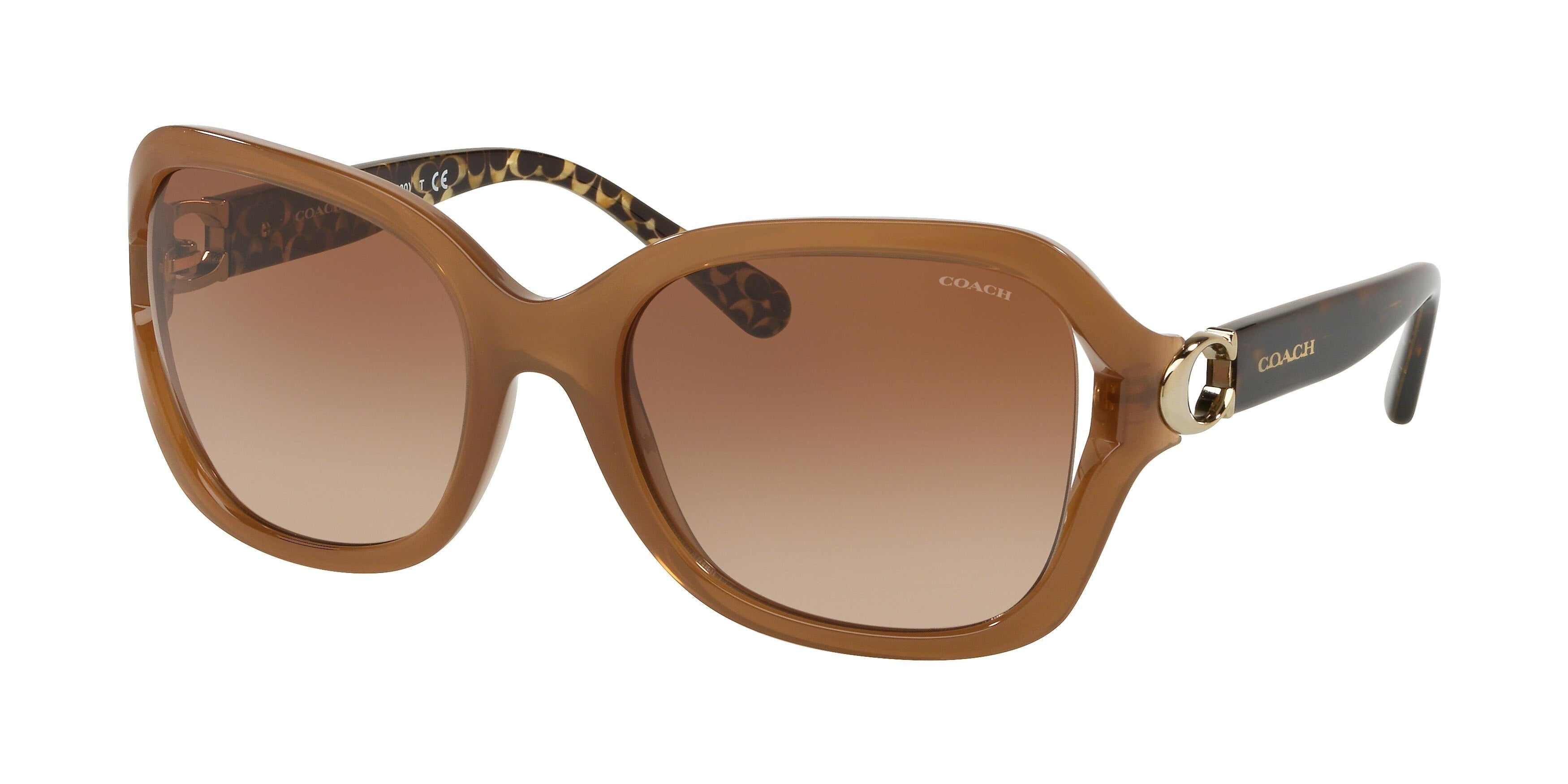 Coach L1030 HC8238 Square Sunglasses  554313-Beige 57-135-20 - Color Map Beige