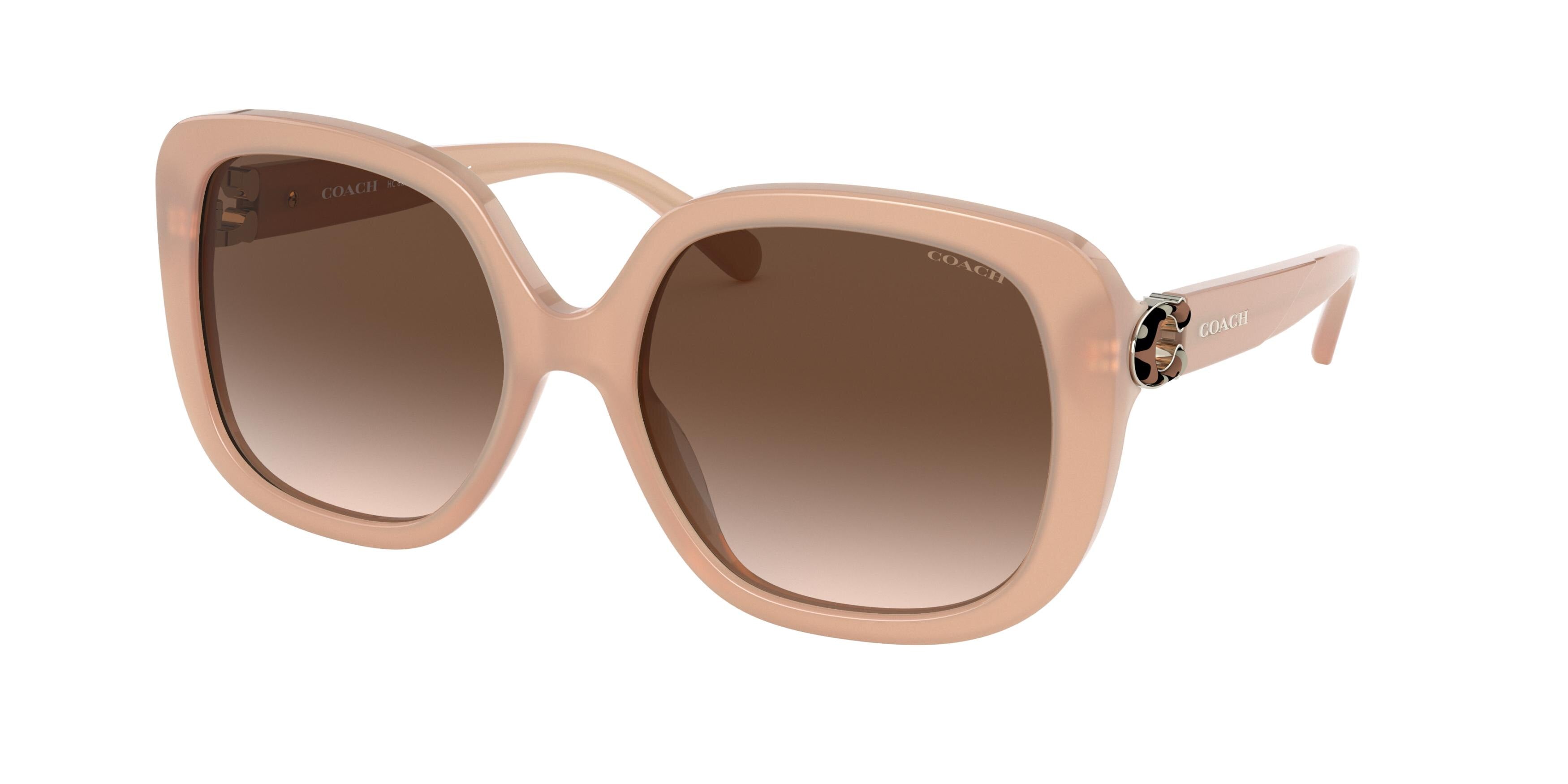Coach L1144 HC8292 Square Sunglasses  561113-Milky Beige 56-140-18 - Color Map Beige