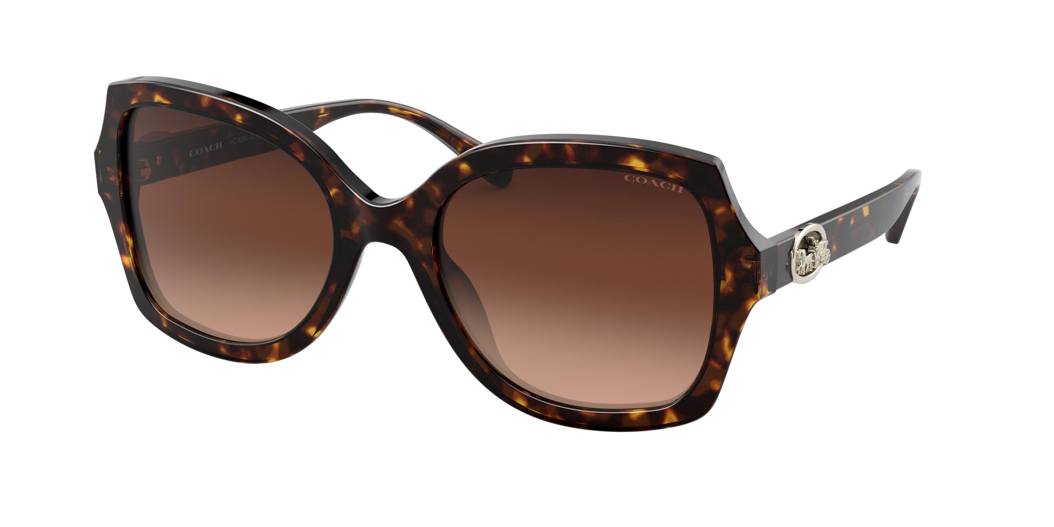 Coach L1147 HC8295 Square Sunglasses  512074-Dark Tortoise 56-140-21 - Color Map Tortoise