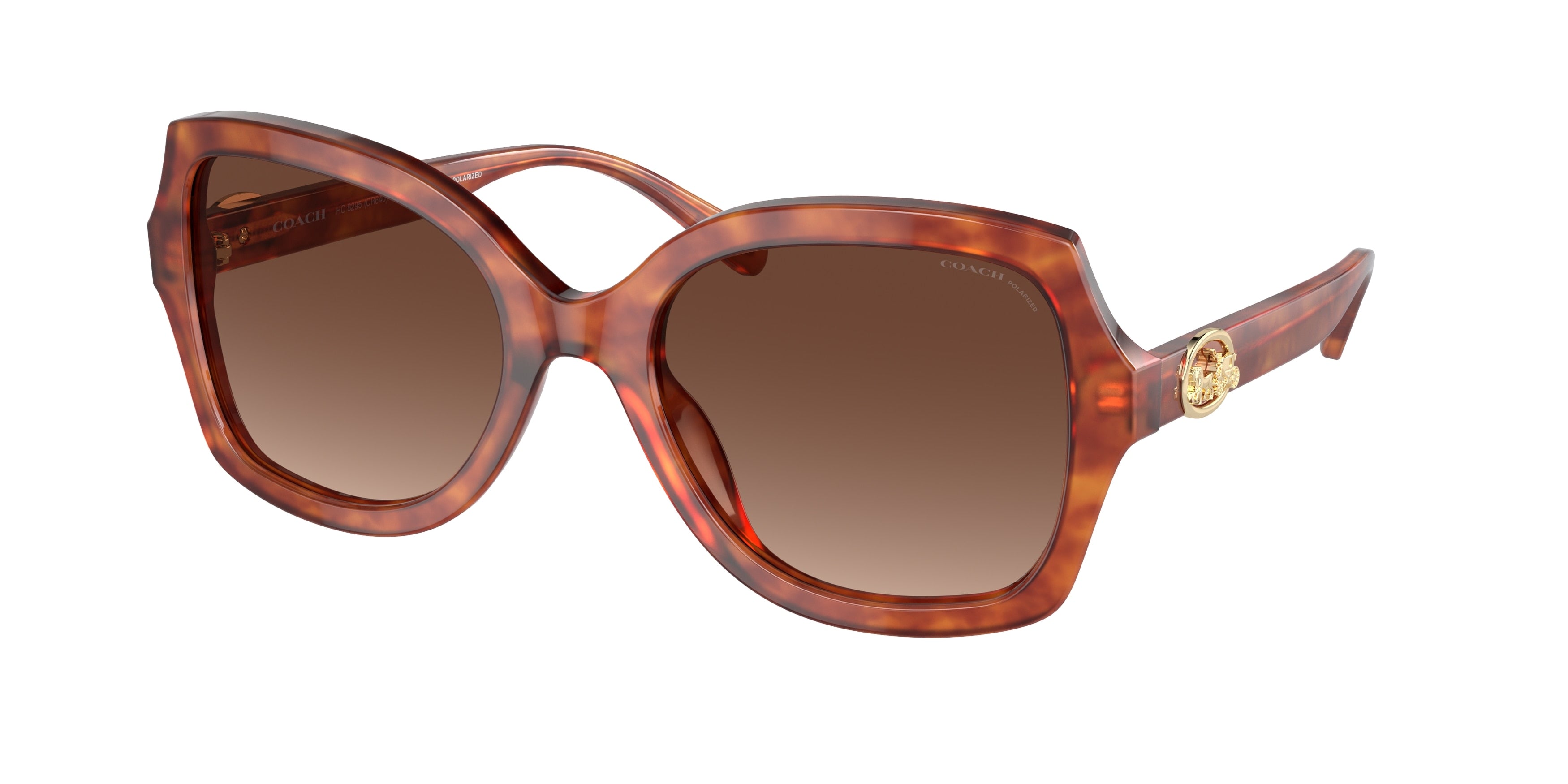 Coach L1147 HC8295 Square Sunglasses  5774T5-Caramel Tortoise 56-140-21 - Color Map Tortoise