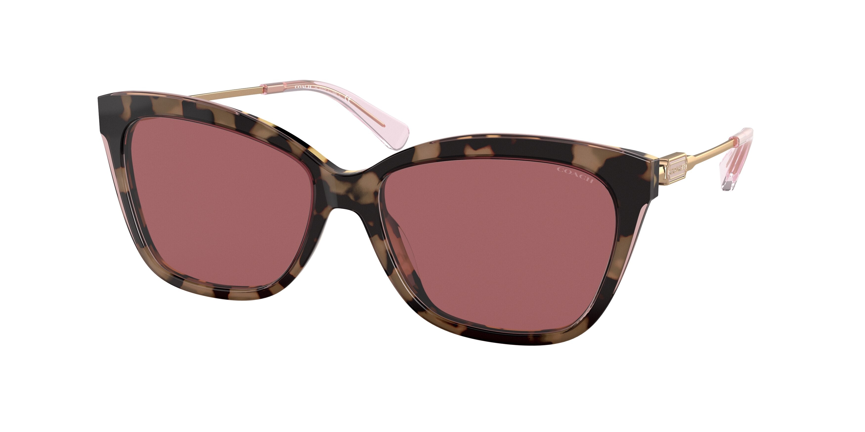 Coach L1160 HC8305F Square Sunglasses  540369-Pink Tortoise 57-140-16 - Color Map Tortoise