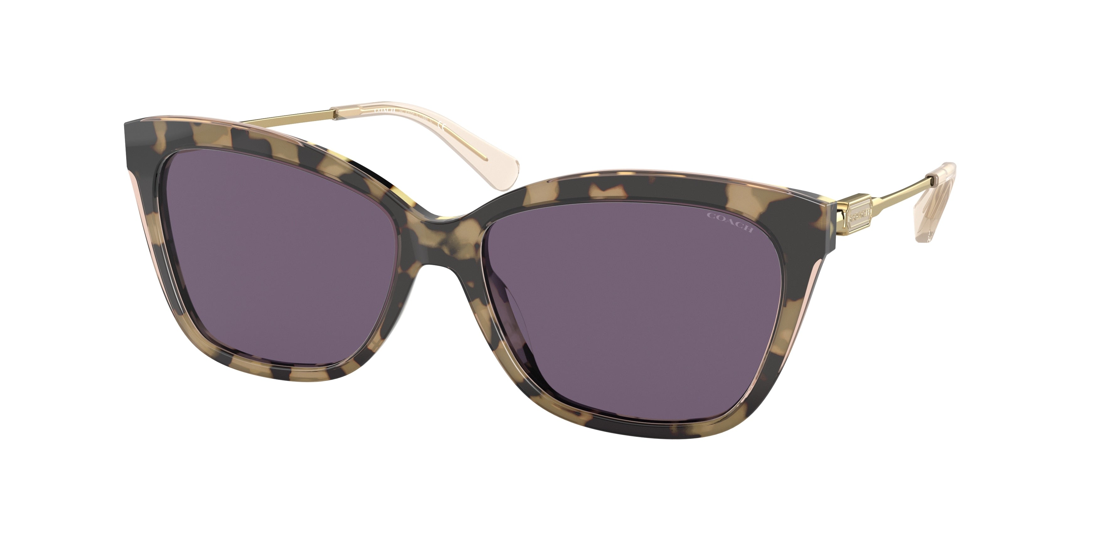 Coach L1160 HC8305F Square Sunglasses  56311A-Nude Tortoise 57-140-16 - Color Map Pink
