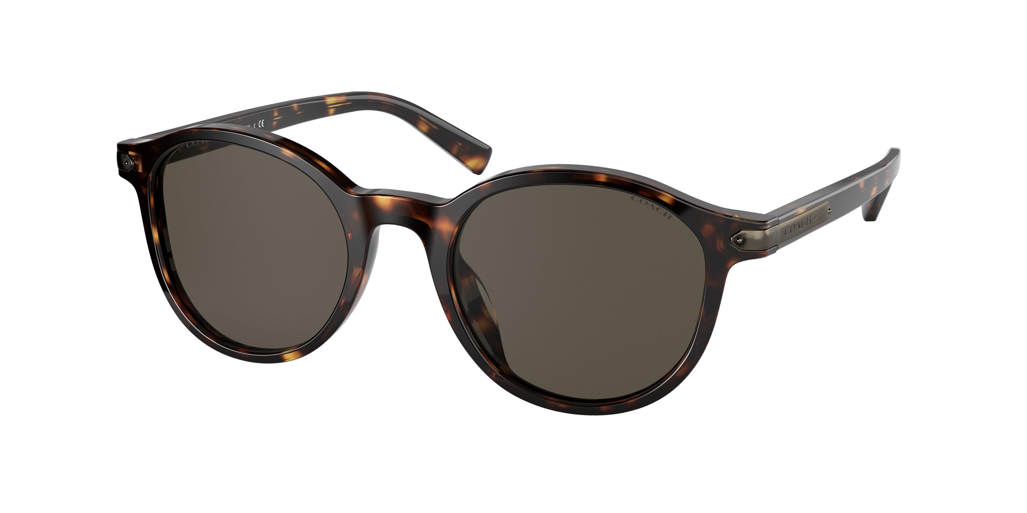 Coach C2094 HC8312U Round Sunglasses  51203-Dark Tortoise 51-145-21 - Color Map Tortoise