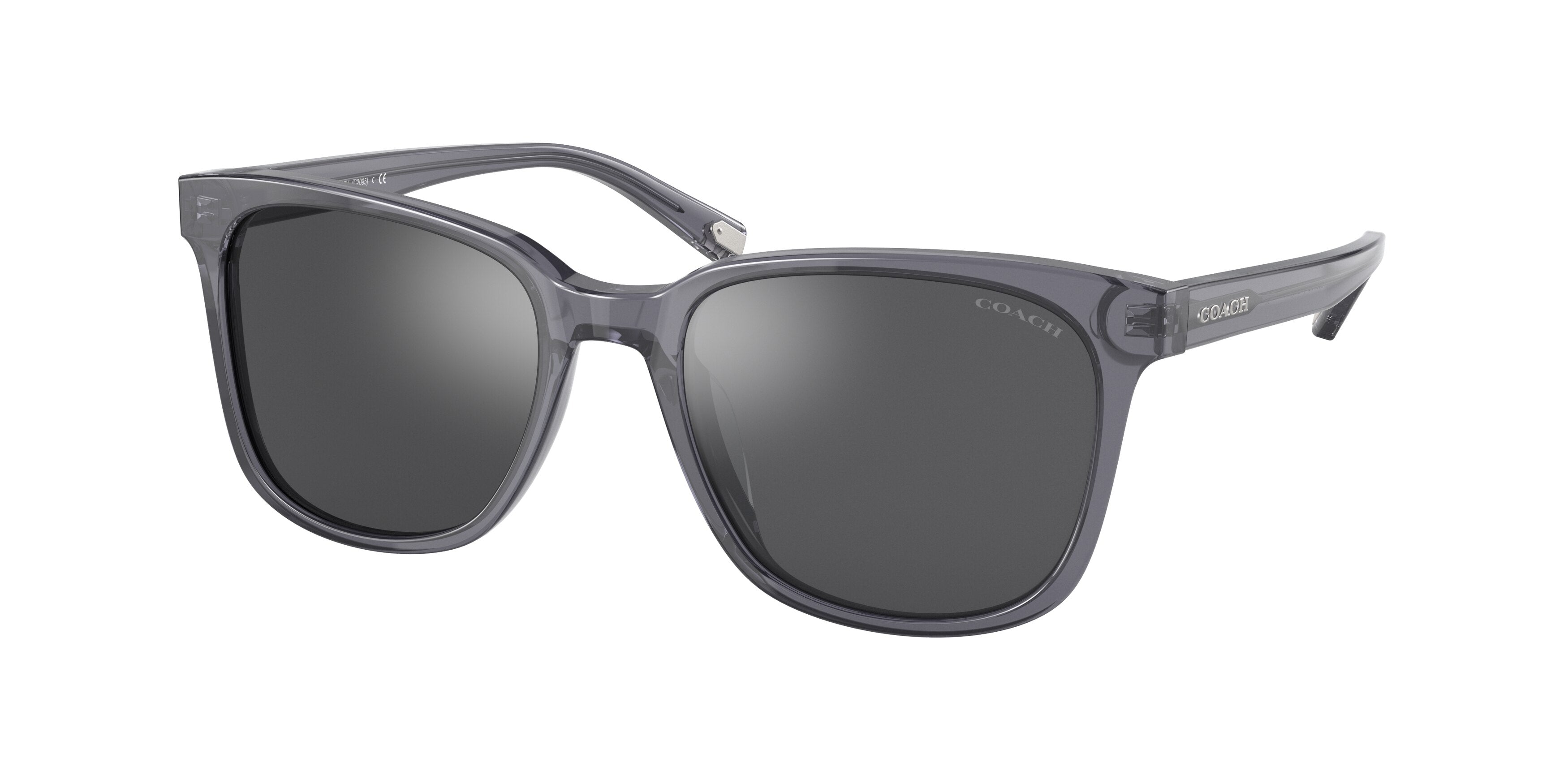 Coach C2095 HC8313U Square Sunglasses  55376G-Transparent Grey 54-145-19 - Color Map Grey